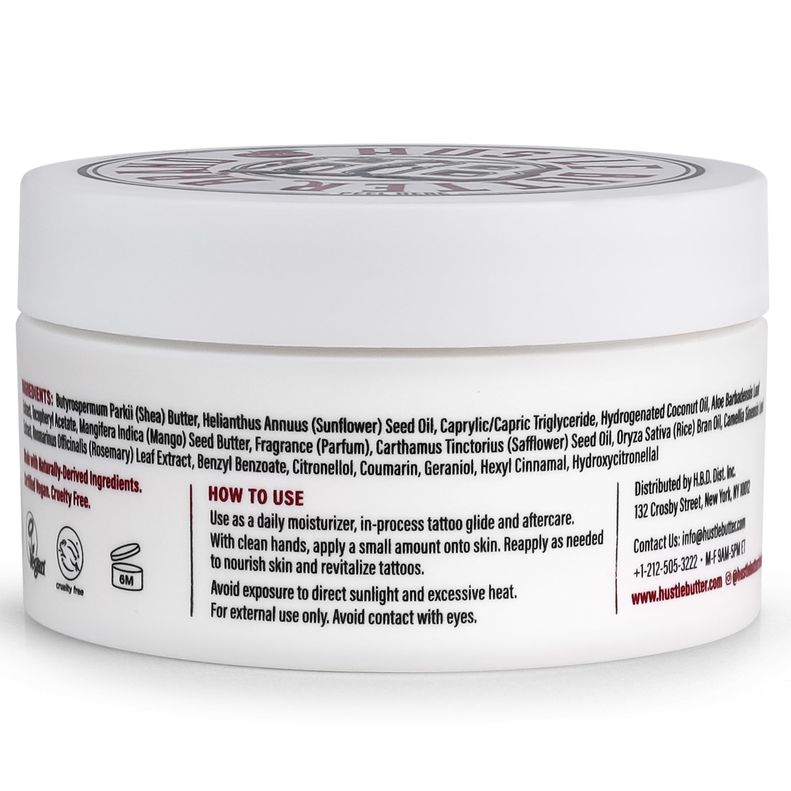 Hustle Butter Deluxe Tattoo Aftercare Balm 5oz – Vegan, Petroleum-Free, Supports Healing for New & Old Tattoos