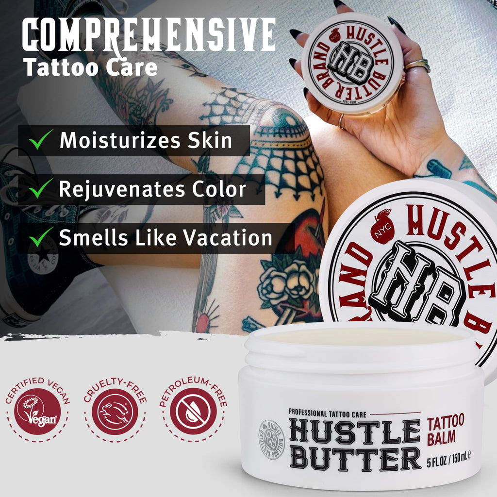 Hustle Butter Deluxe Tattoo Balm – Vegan, Petroleum-Free, 5 oz (2 Pack) – Before, During & After Care