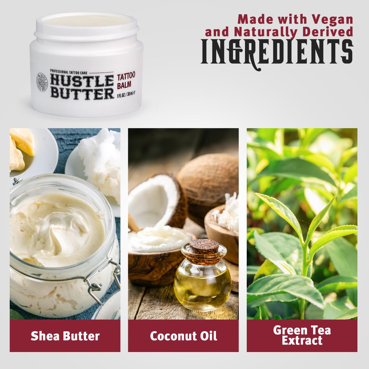 Hustle Butter Deluxe Tattoo Aftercare Balm – Vegan, Petroleum-Free – 1 oz