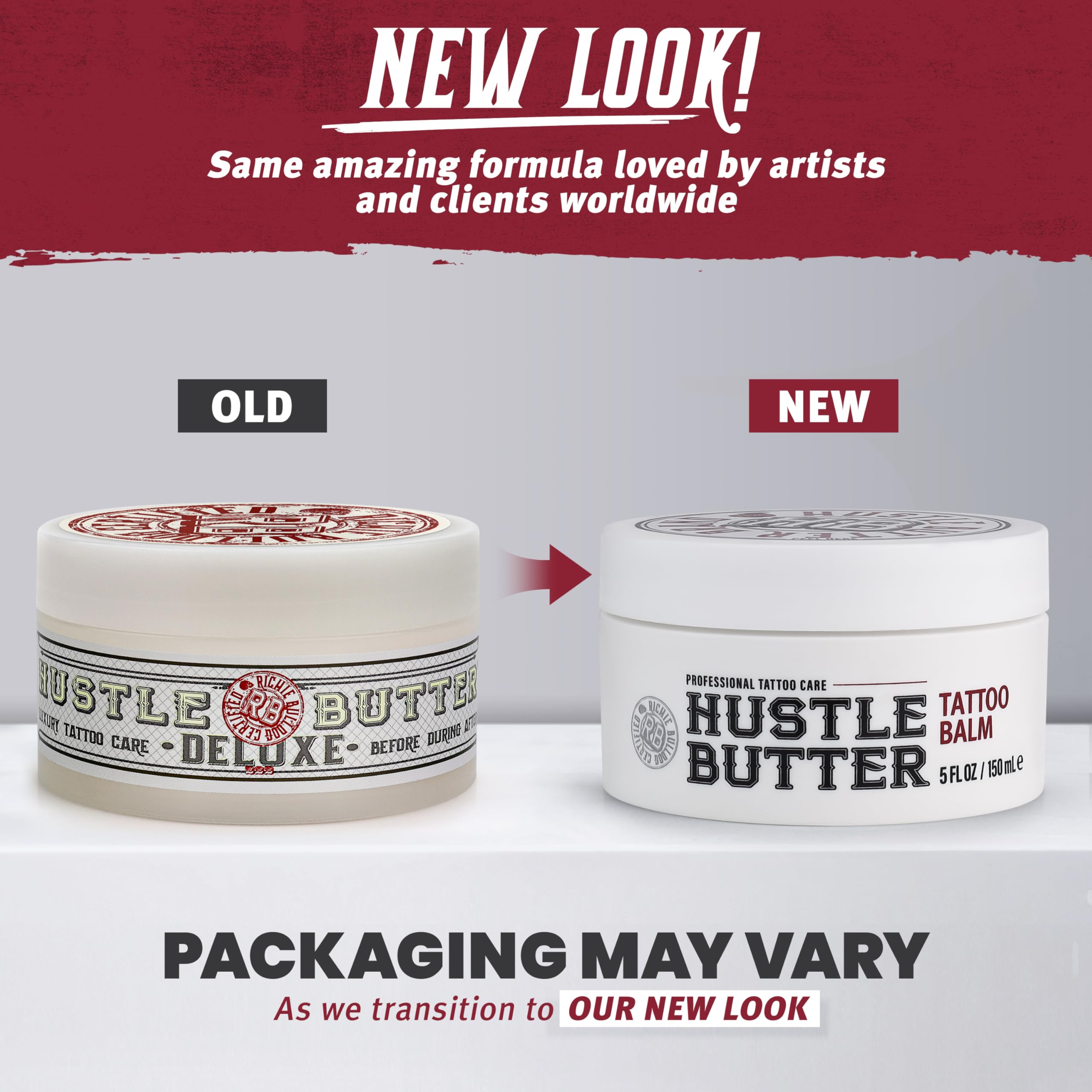 Hustle Butter Deluxe Tattoo Aftercare Balm 5oz – Vegan, Petroleum-Free, Supports Healing for New & Old Tattoos