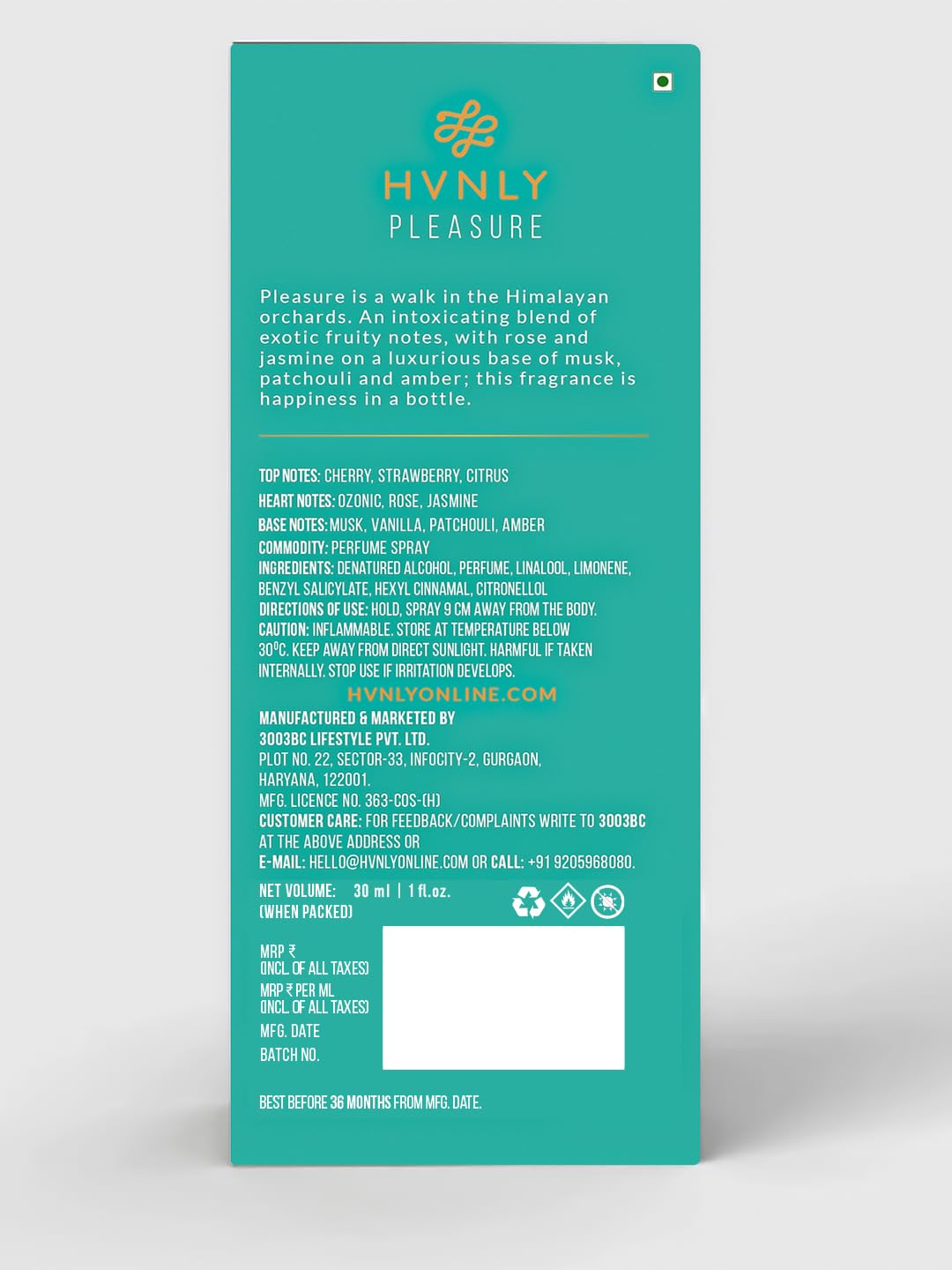 HVNLY Pleasure EDP | Fruity Floral Perfume for Women | Long-Lasting 1.0 fl oz (30ml)