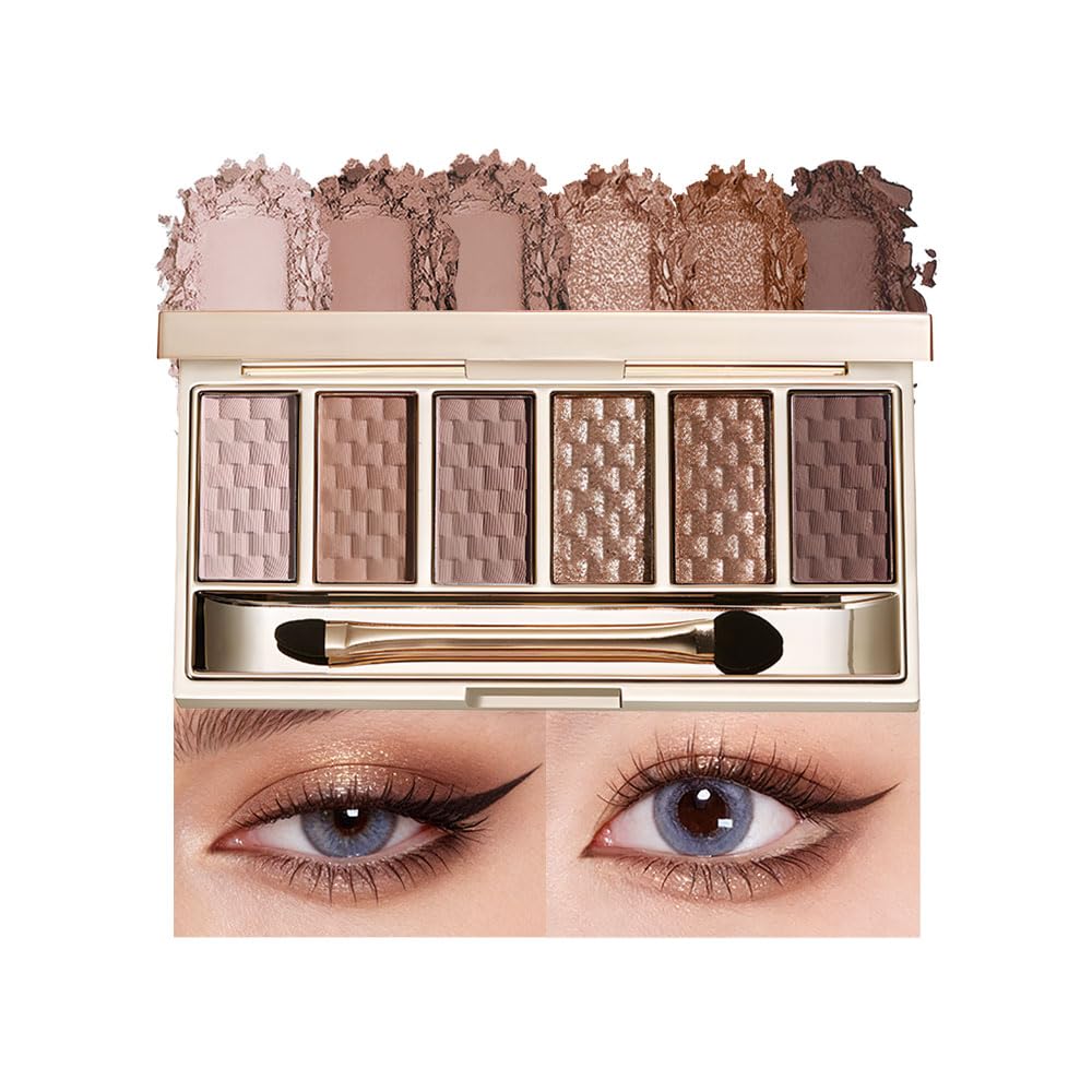 Hxssll Neutral Nude Brown Eyeshadow Palette – 6 Matte & Shimmer Shades for Everyday and Soft Glam