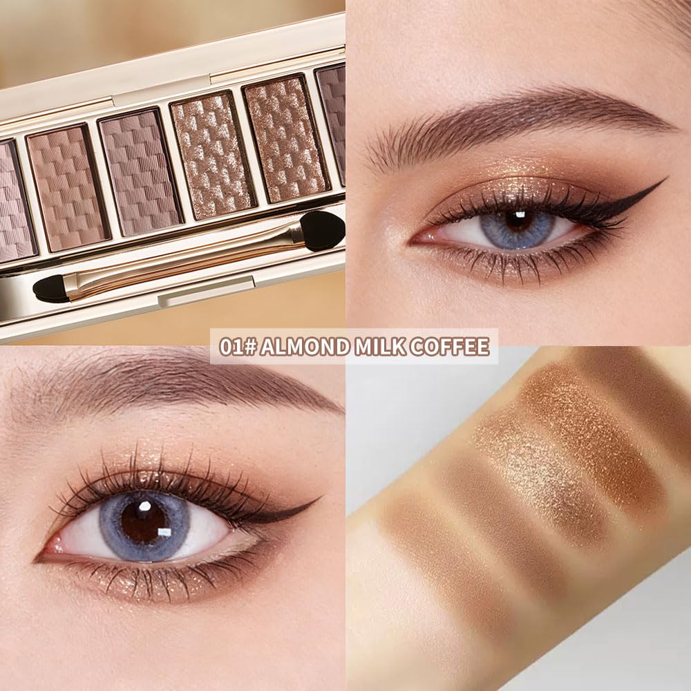 Hxssll Neutral Nude Brown Eyeshadow Palette – 6 Matte & Shimmer Shades for Everyday and Soft Glam