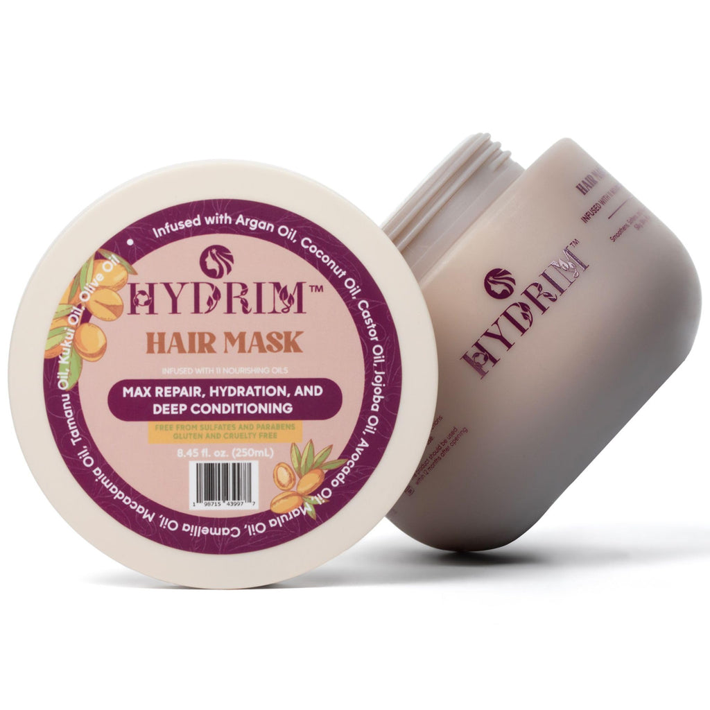 Hydrim Botanical Hydrating Hair Mask – Deep Conditioner with Argan & 10 Oils (8.45 oz)