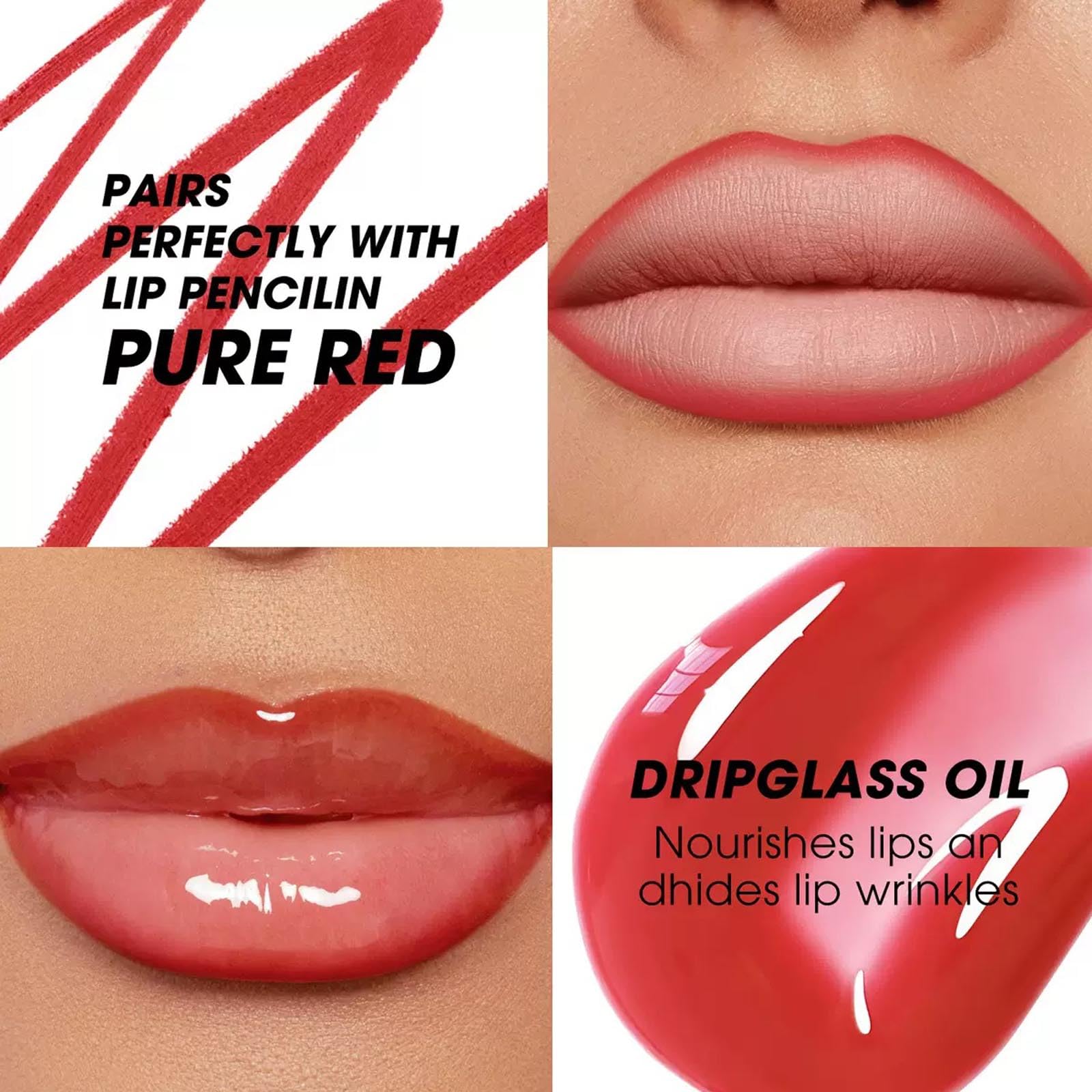 Hyesamyo Dark Red Lip Gloss Lip Liner Set – 12 Shades, Lip Oil, Waterproof