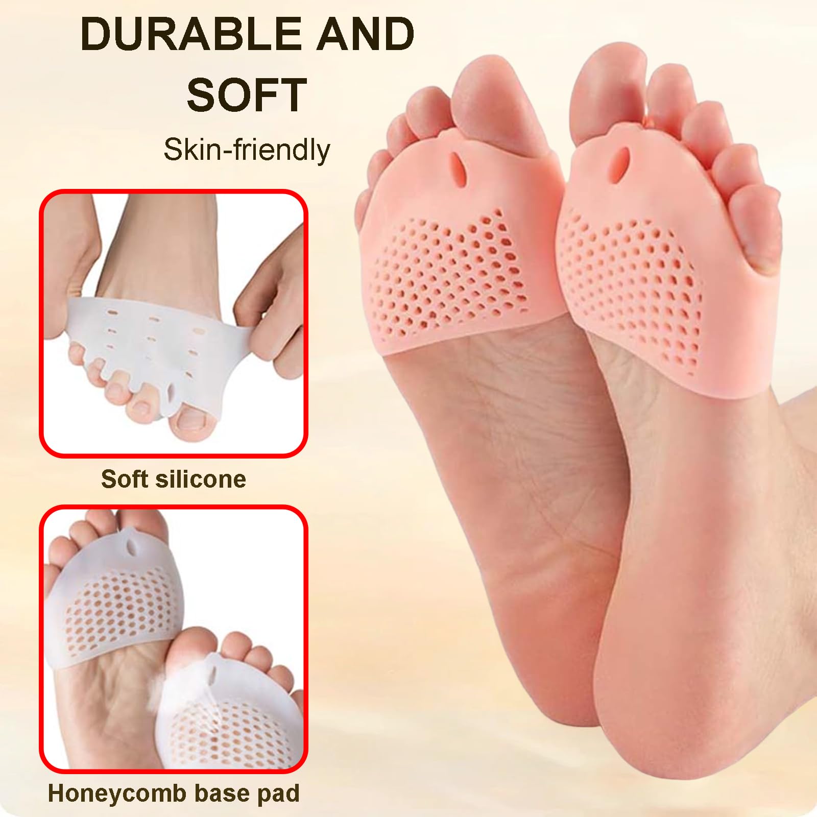 Hyggear Toe Bunion Corrector for Women — Nighttime Silicone Toe Separators, Breathable & Soft (4 Sets)