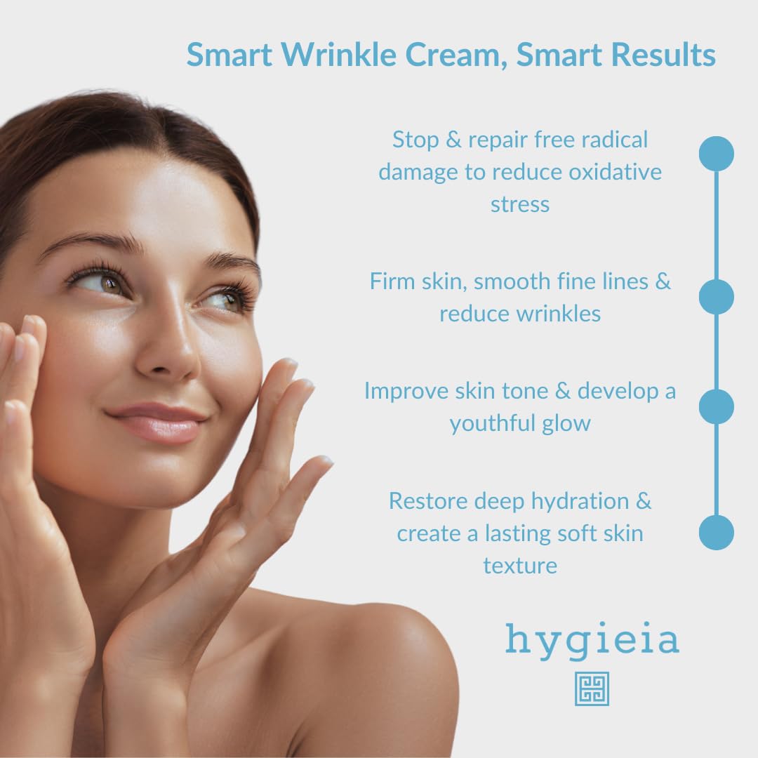 Hygieia + Smart Wrinkle Cream | Liposomal Anti-Aging Moisturizer with Idebenone, Retinol & Hyaluronic Acid | 4 oz