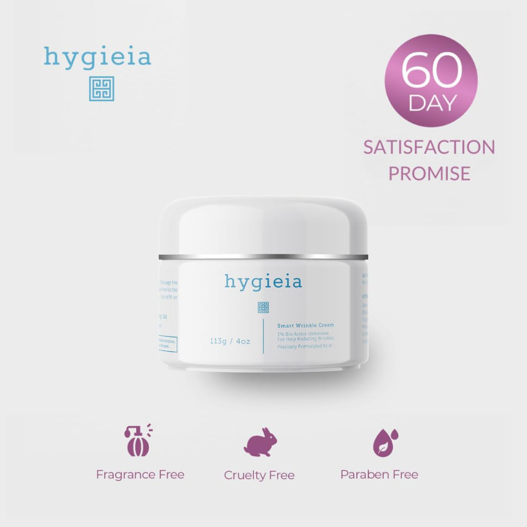 Hygieia + Smart Wrinkle Cream | Liposomal Anti-Aging Moisturizer with Idebenone, Retinol & Hyaluronic Acid | 4 oz