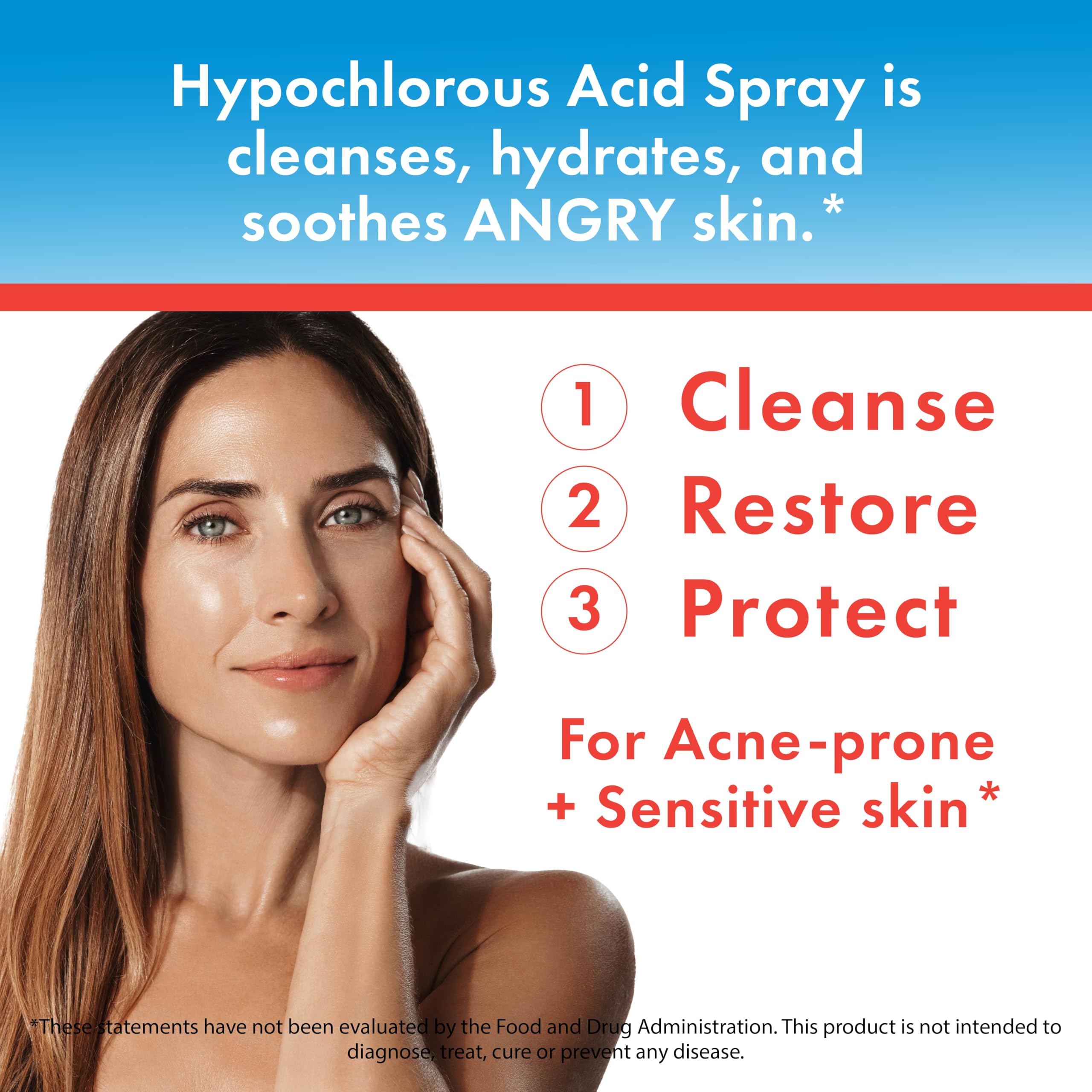 HypoClear Hypochlorous Acid Facial Spray – Gentle HOCl Toner & Cleanser for Face, Skin & Eyes (8 oz)