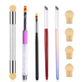 HYWWPFLAY 5Pcs Ombre Nail Brush & Sponges Set – Gradient Nail Art Tools for Gel Polish
