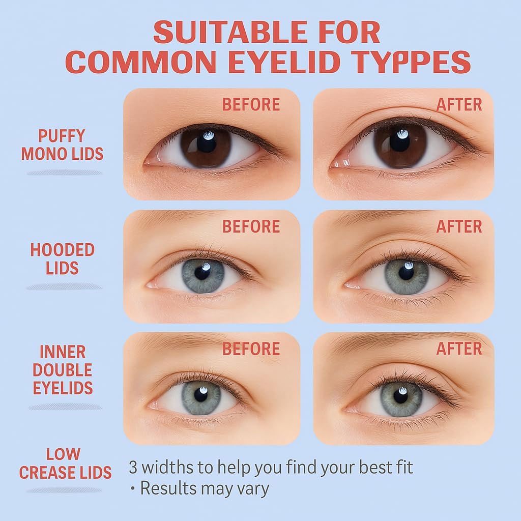 HZFYVBC Eyelid Tape for Hooded Eyes — Invisible 600Pcs, Waterproof Lifter Strips for Natural Definition & All-Day Wear