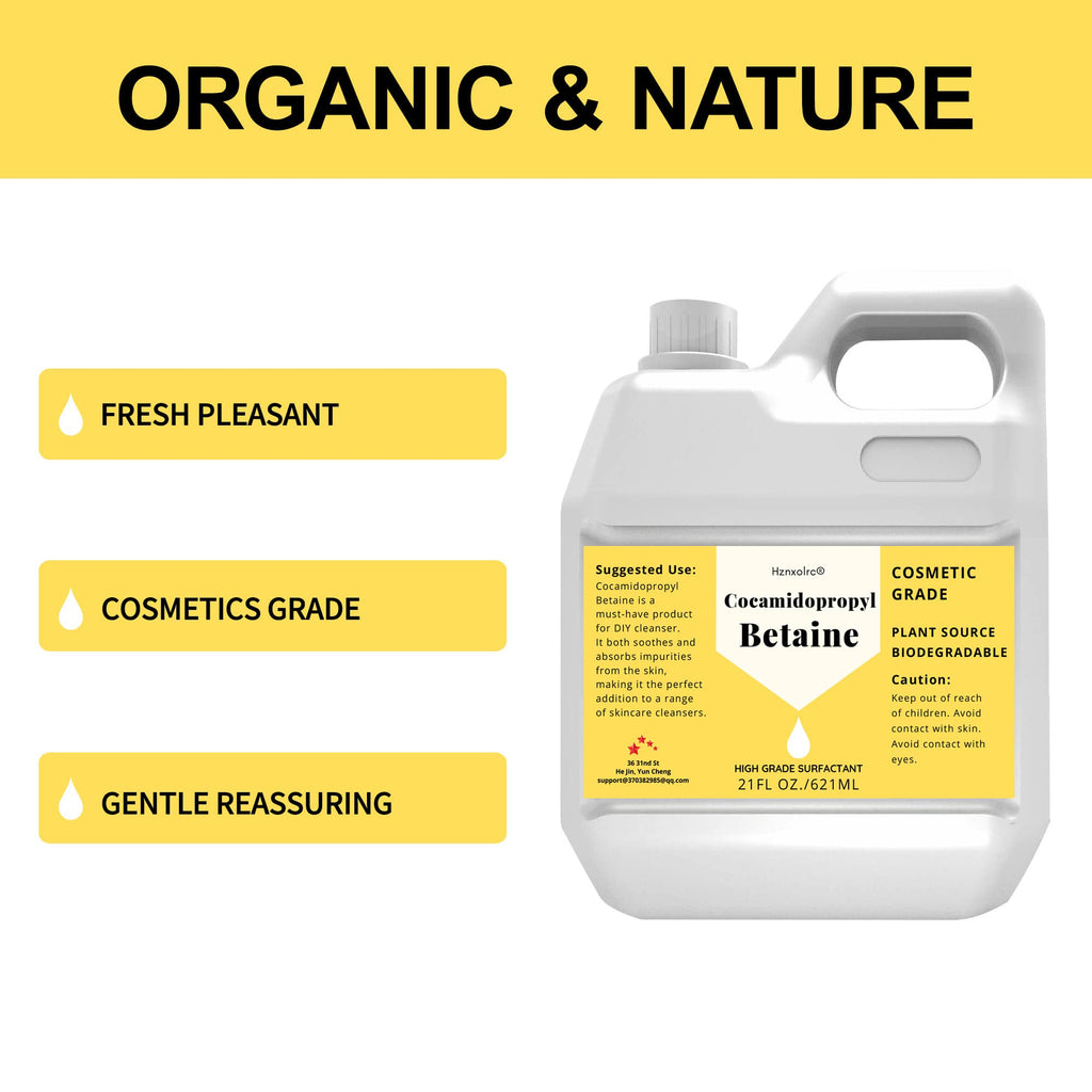 Hznxolrc 21 fl oz Cocamidopropyl Betaine Natural Surfactant | Premium Coco Betaine Liquid for Gentle Cleansers