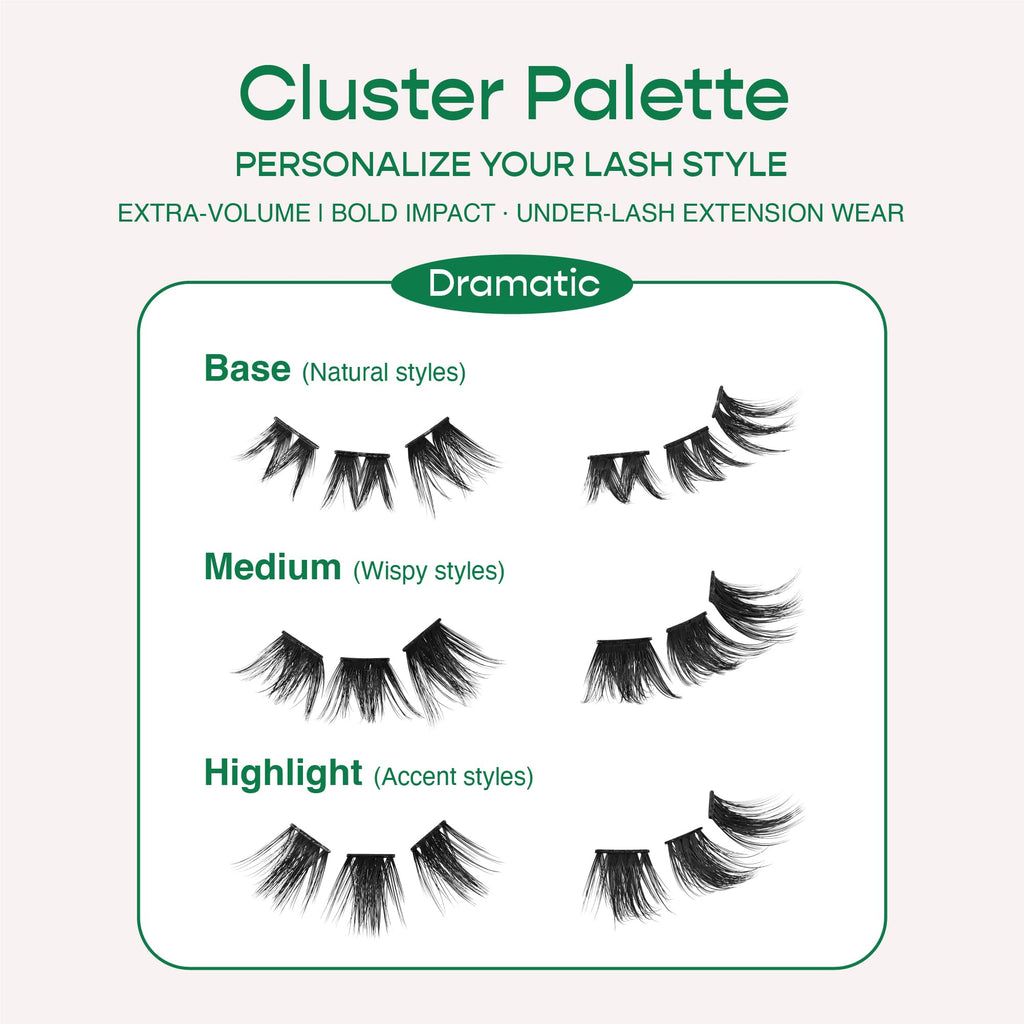 i-ENVY Cluster Palette Kit – DIY Lash Extensions, Refill Packs, Mini Applicator & Mascabond (Dramatic)