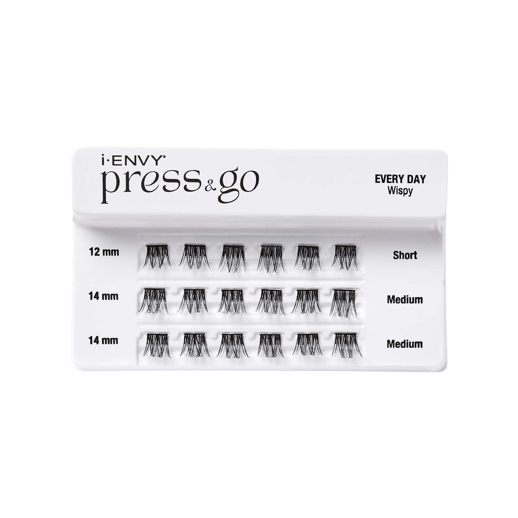 i-ENVY Press&Go Self-Adhesive Eyelashes – 1-Step Glue-Free, All-Day Comfort, Reusable Clusters