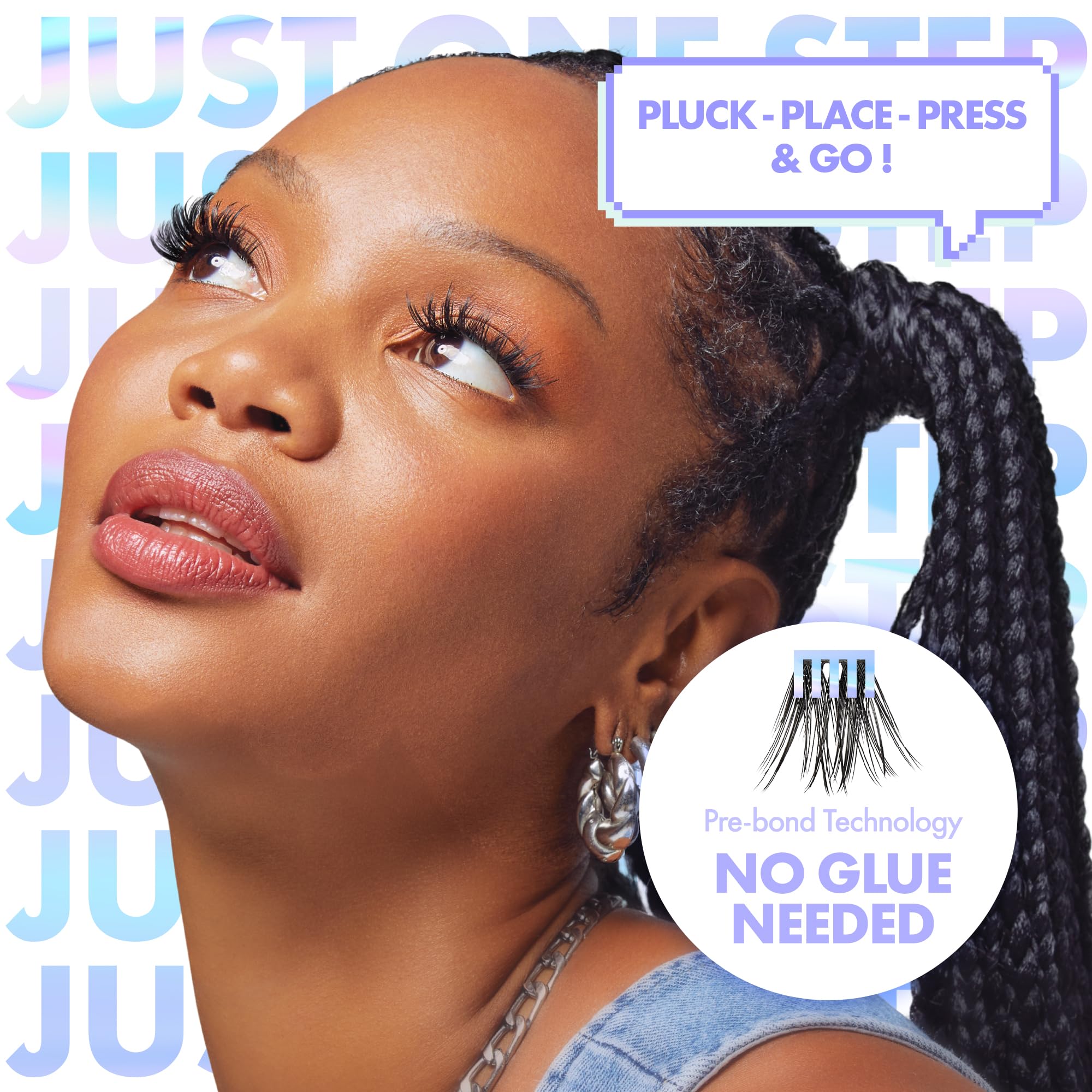 i-ENVY Press&Go Self-Adhesive Eyelashes – 1-Step Glue-Free, All-Day Comfort, Reusable Clusters