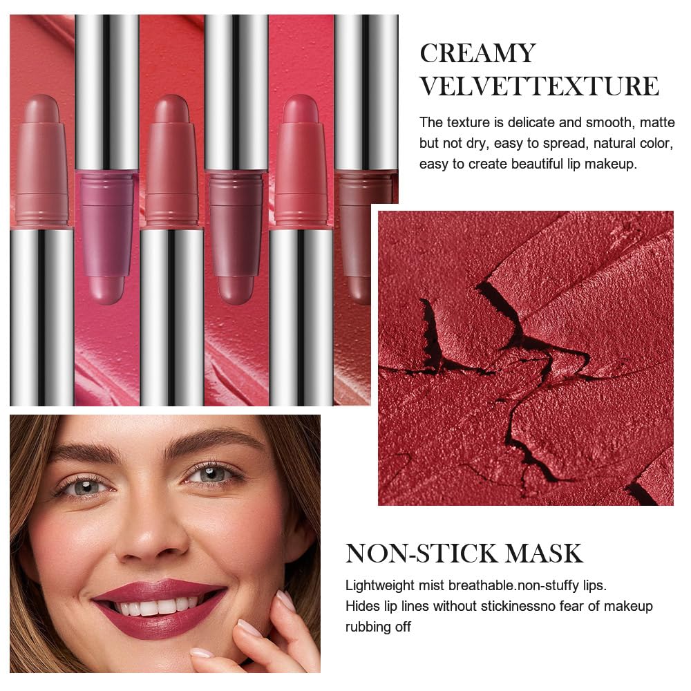 IATMOMOD 6-Piece Long-Lasting Matte Lipstick Crayon Set — Waterproof, High Pigment, Cruelty-Free