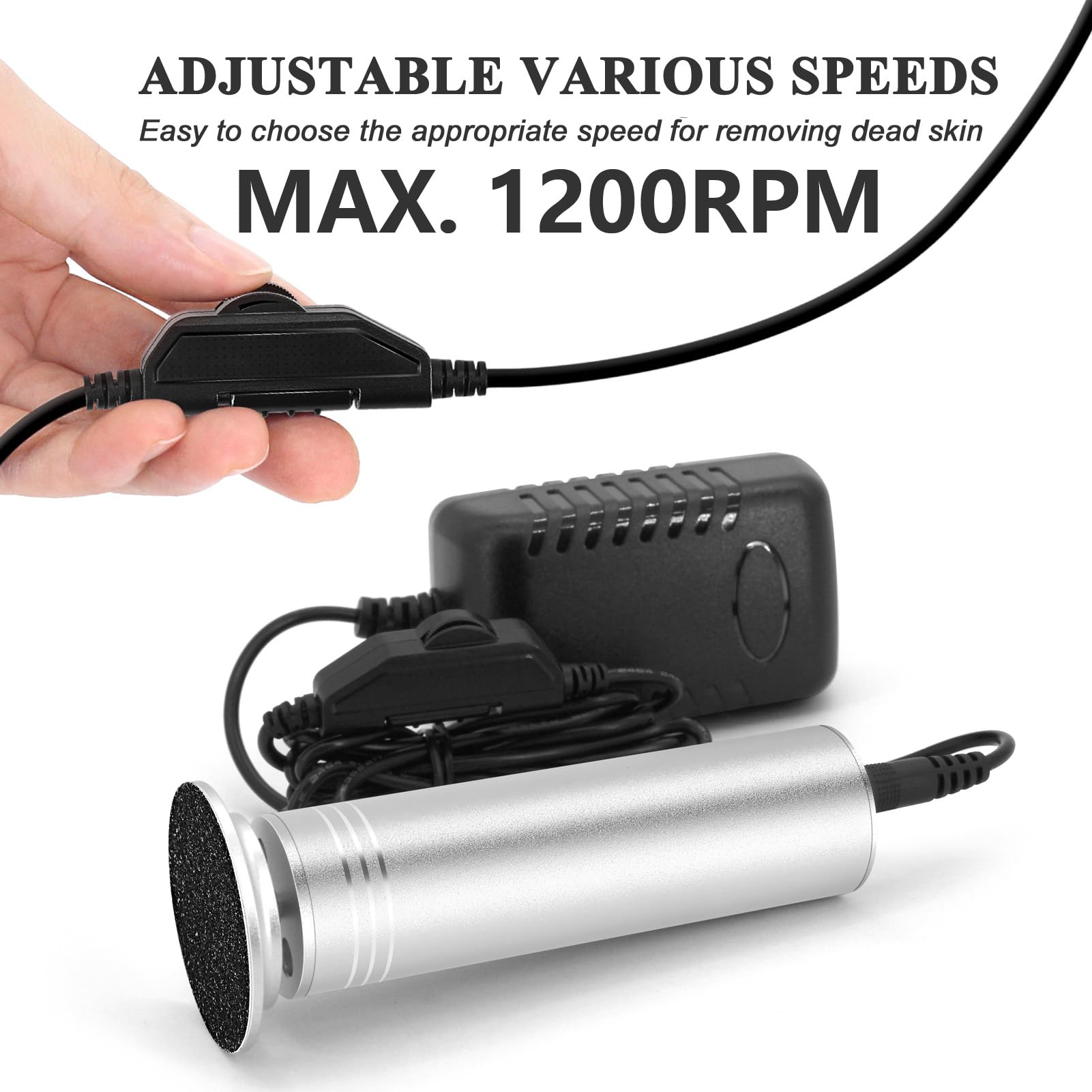 I·B·N G Upgraded Electric Callus Remover — 1200RPM, 60 Replaceable Discs, Adjustable Foot File