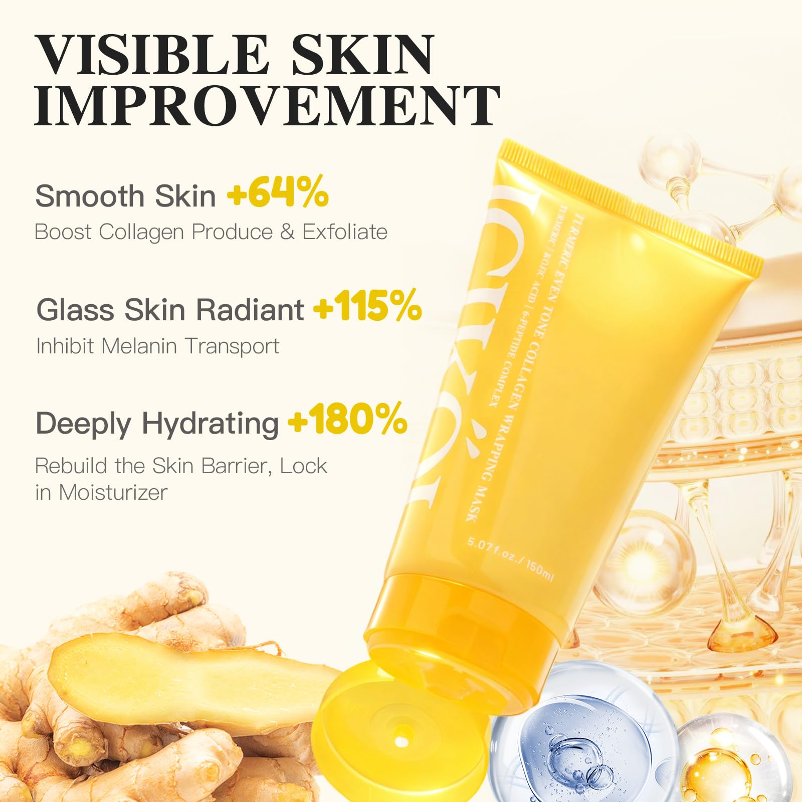 ICIKOL Turmeric Collagen Night Wrapping Mask – Overnight Brightening & Hydration