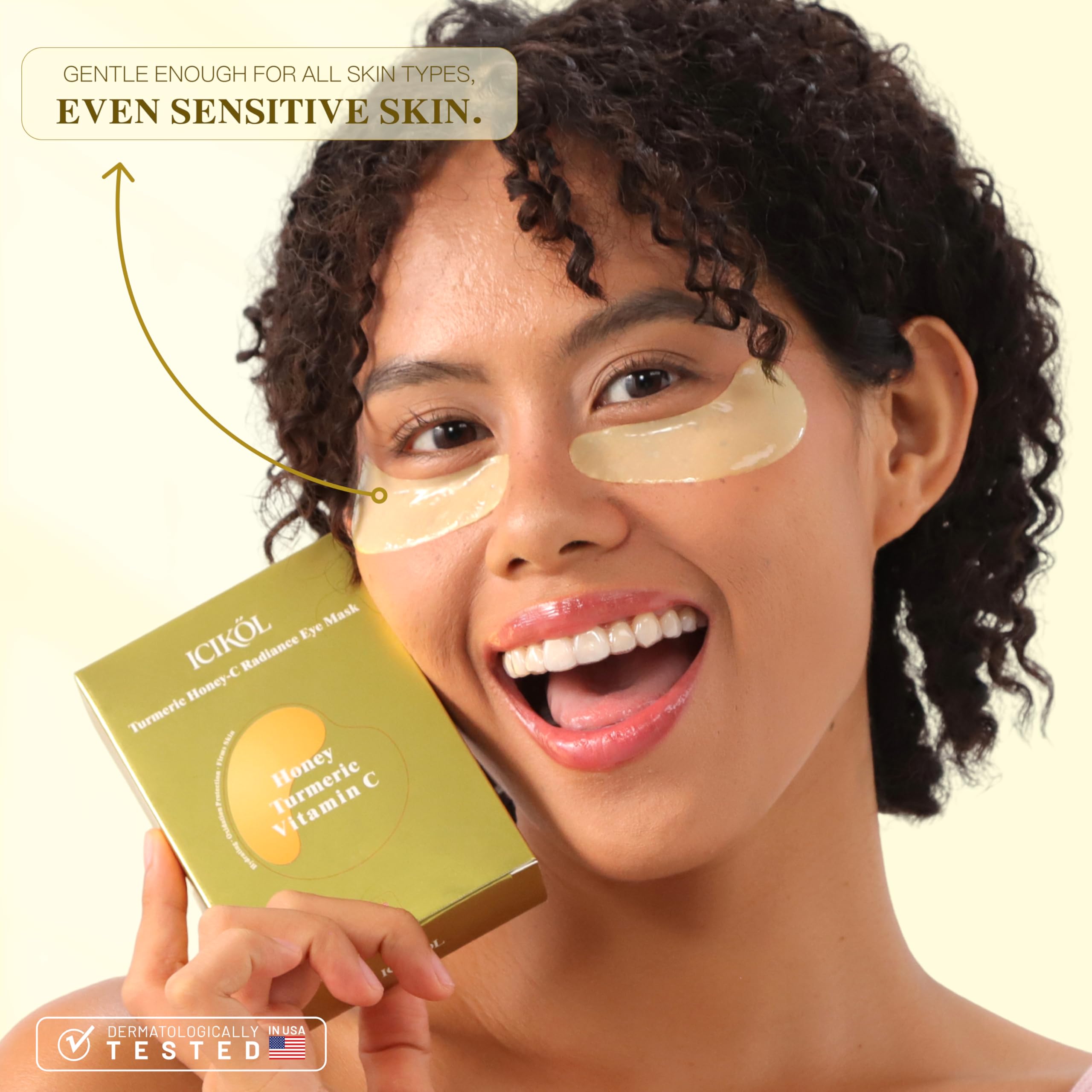ICIKOL Collagen Under Eye Patches with Turmeric – Hydrating Undereye Mask (12 Pairs)
