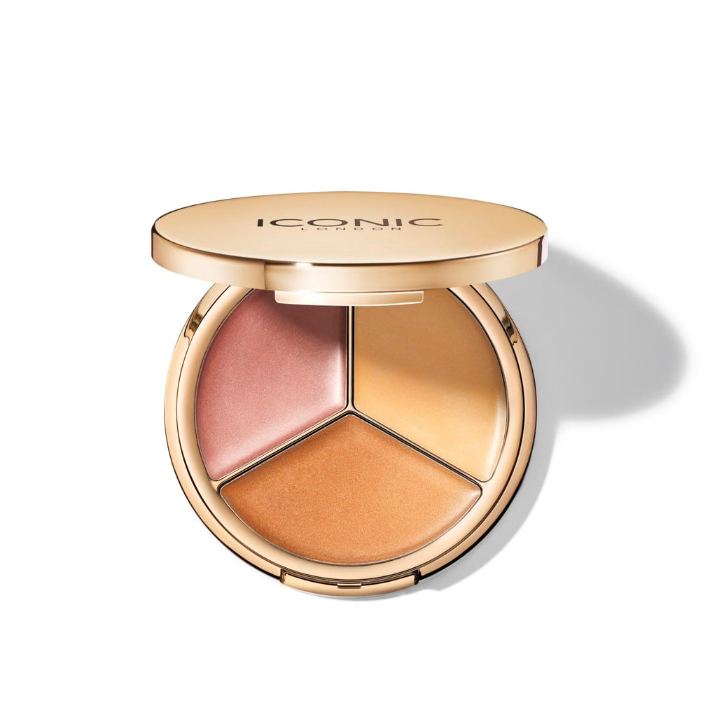 ICONIC LONDON Dewy Glow Highlighter – Trio of Creamy Shades for Radiant Skin