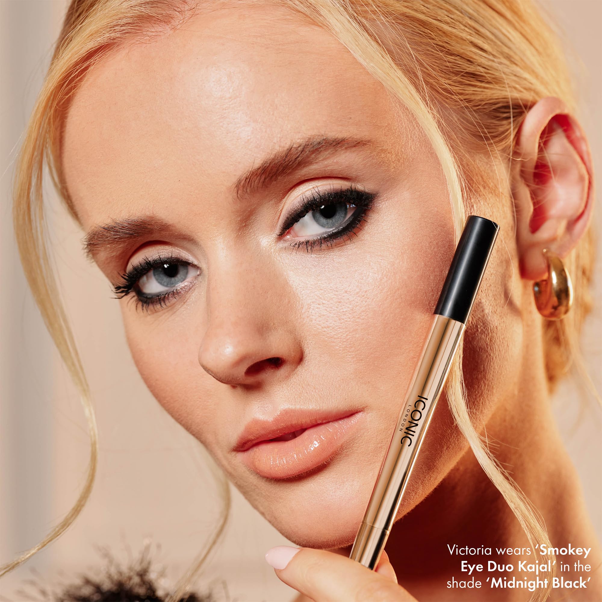 ICONIC LONDON Smokey Eye Duo Eyeliner – 2-in-1 Creamy, Water-Resistant, Cruelty-Free (Midnight Black) 0.027 oz