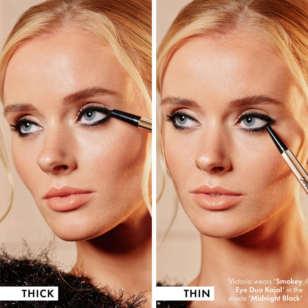 ICONIC LONDON Smokey Eye Duo Eyeliner – 2-in-1 Creamy, Water-Resistant, Cruelty-Free (Midnight Black) 0.027 oz