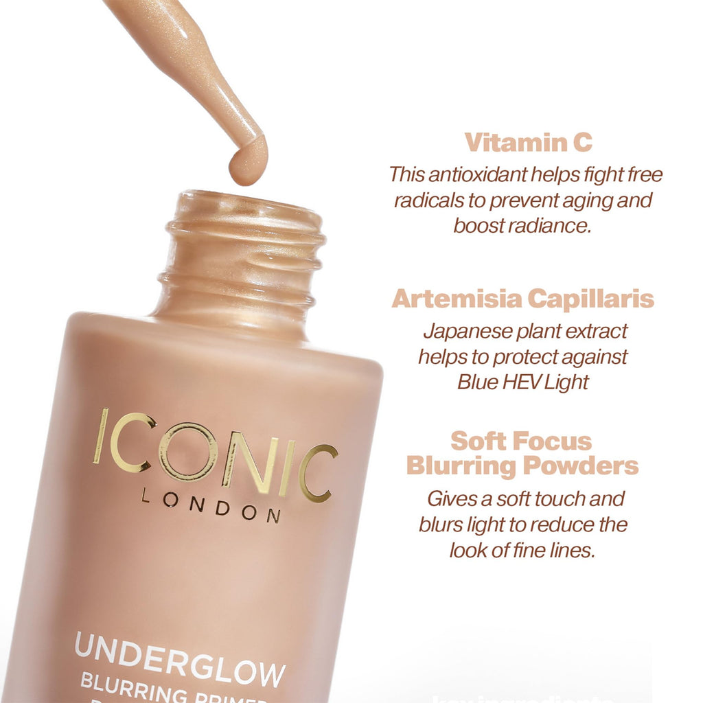 ICONIC LONDON Underglow Blurring Primer – Radiant, Flawless-Looking Skin (Cruelty-Free, Vegan)