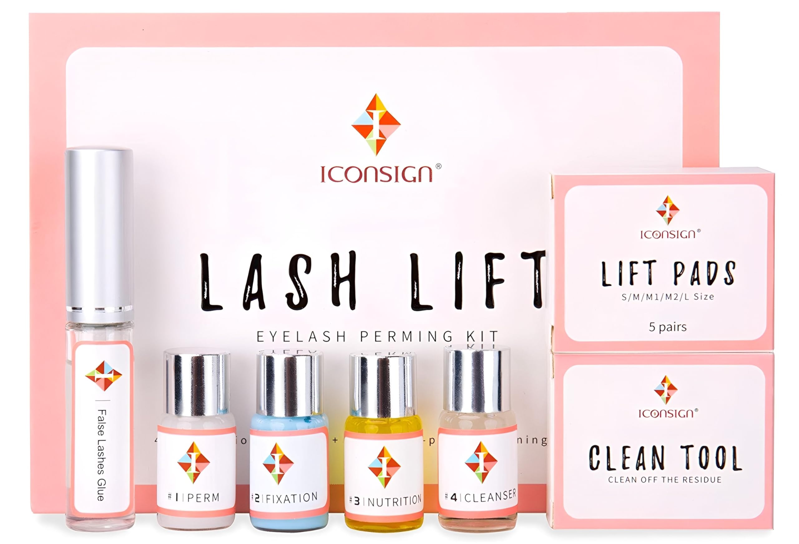 IconSign Lash Lift Kit – Professional Lash Perm Kit with Shields, Gel Pads & Brushes