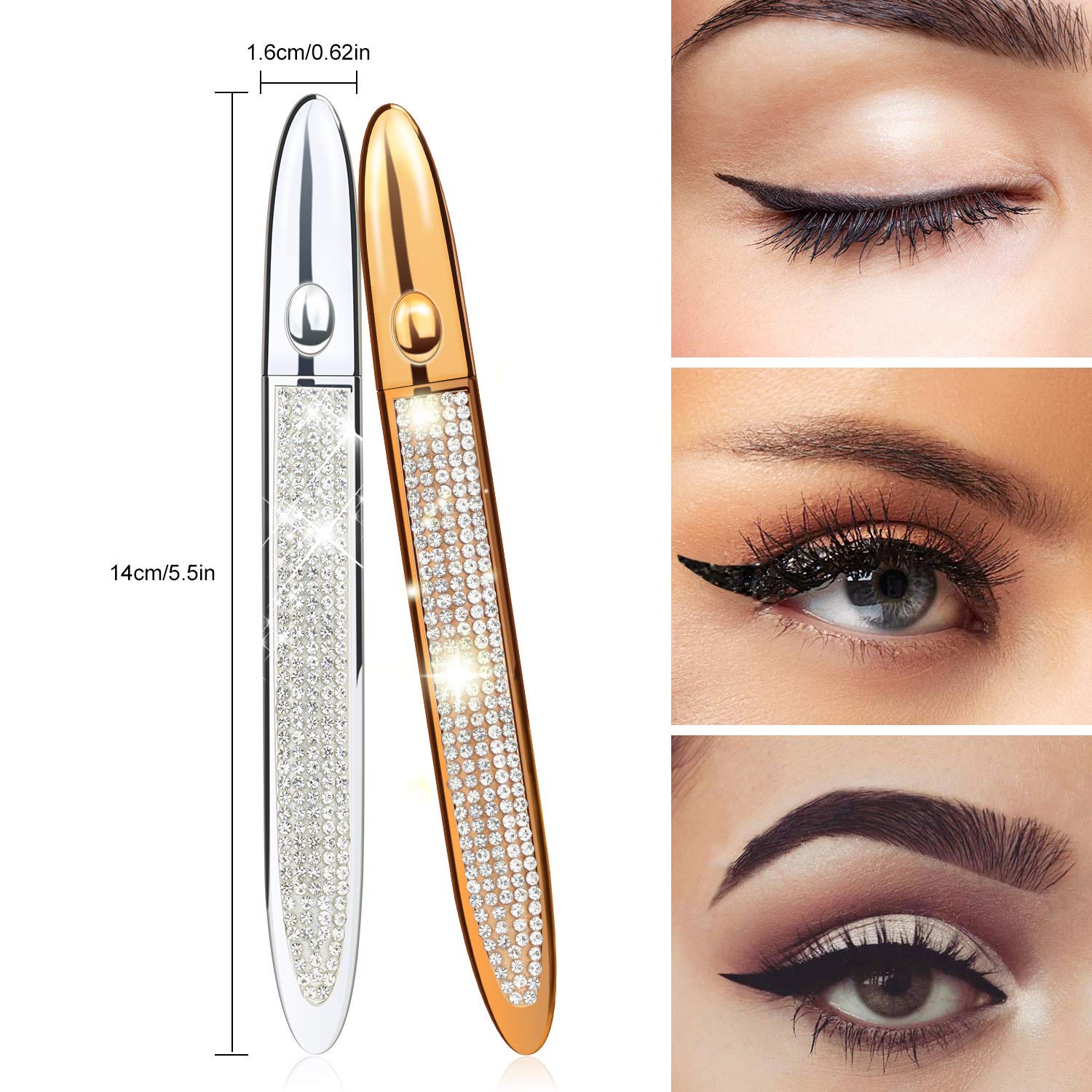 ICORIC Liquid Eyeliner Pen Waterproof & Magnetic Lash Glue Pen, No Blooming, Quick-Dry, Pack of 2