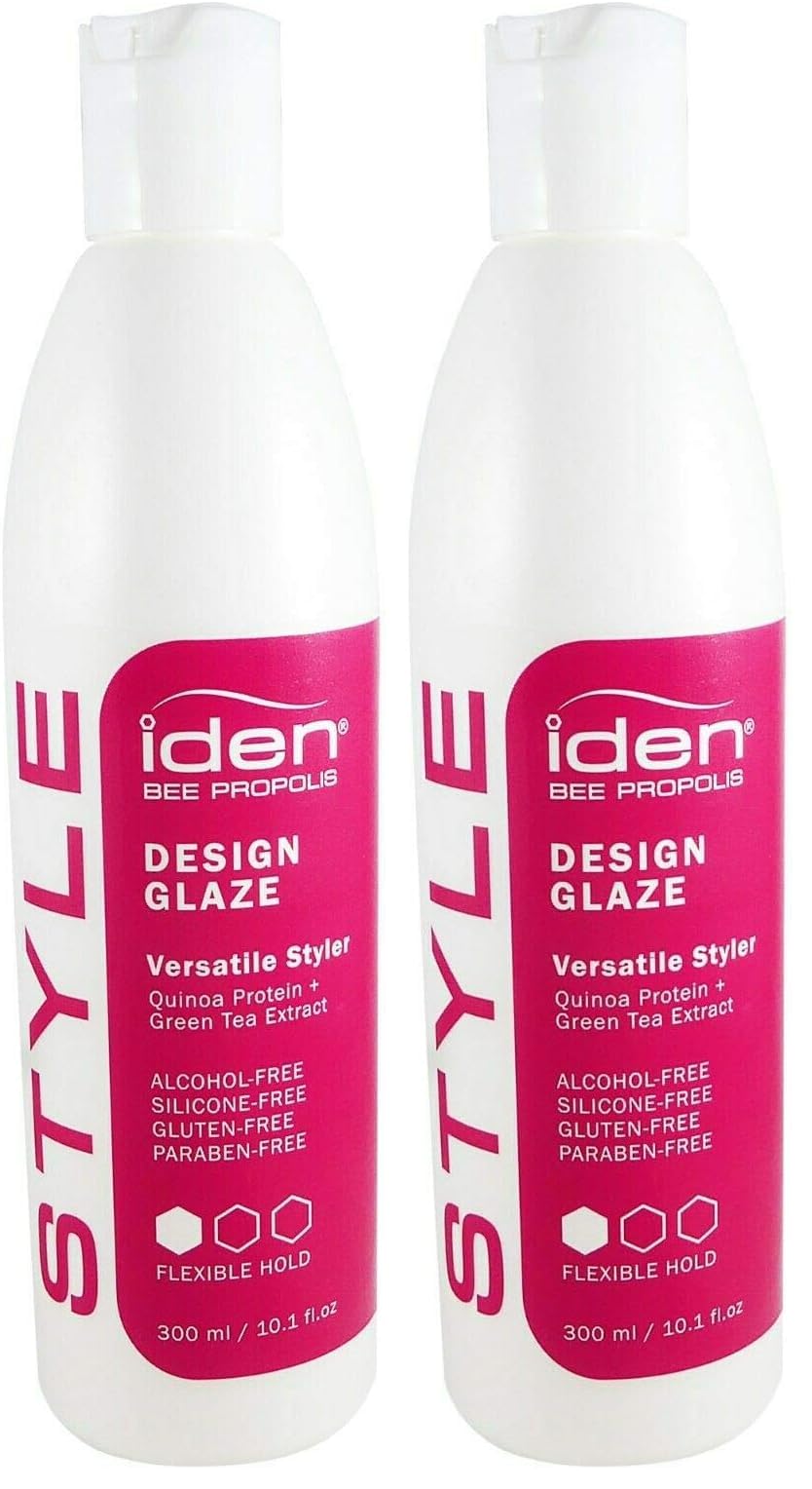 IDEN Style Therapy Design Glaze - Curl-Enhancing Styling Liquid with Thermal Protection | Pack of 2 (10.1 fl oz each)