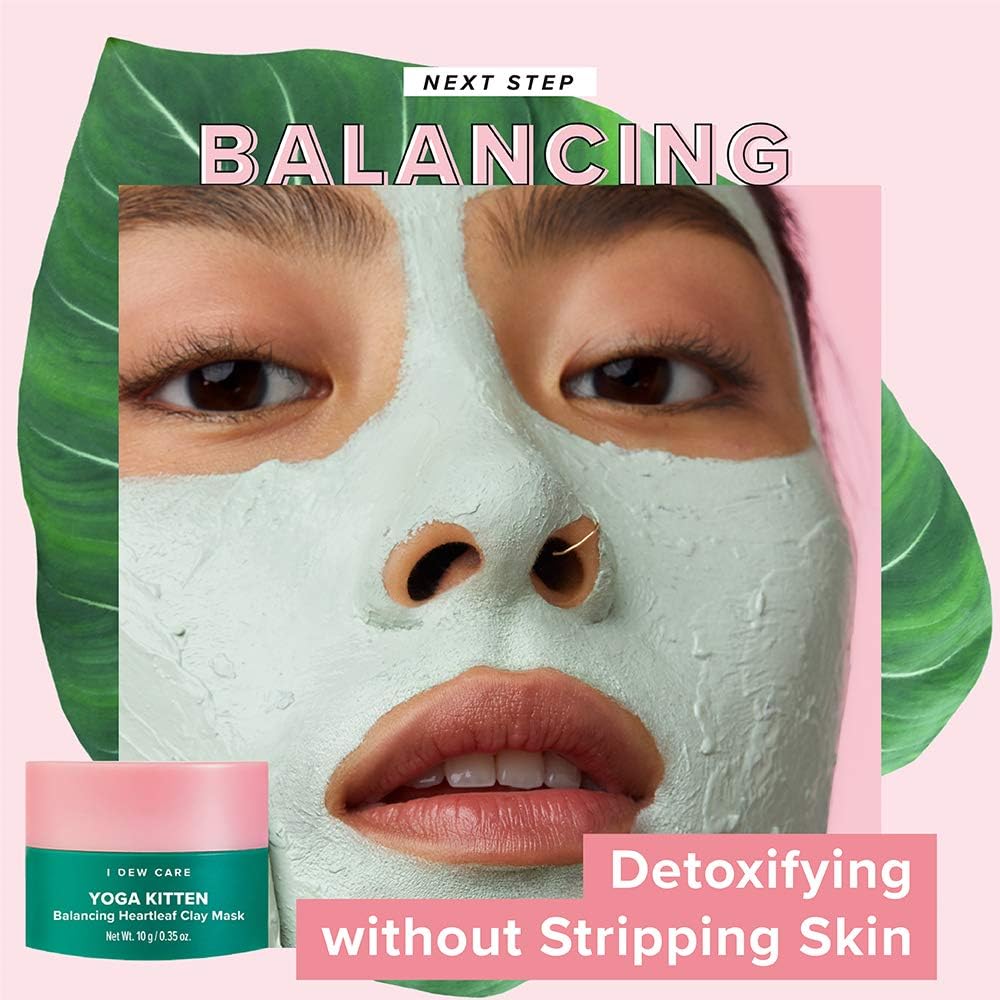 I DEW CARE Blemish Heartleaf Skincare Set – Kitten My Balance On | Foam Cleanser, Clay Mask & Serum