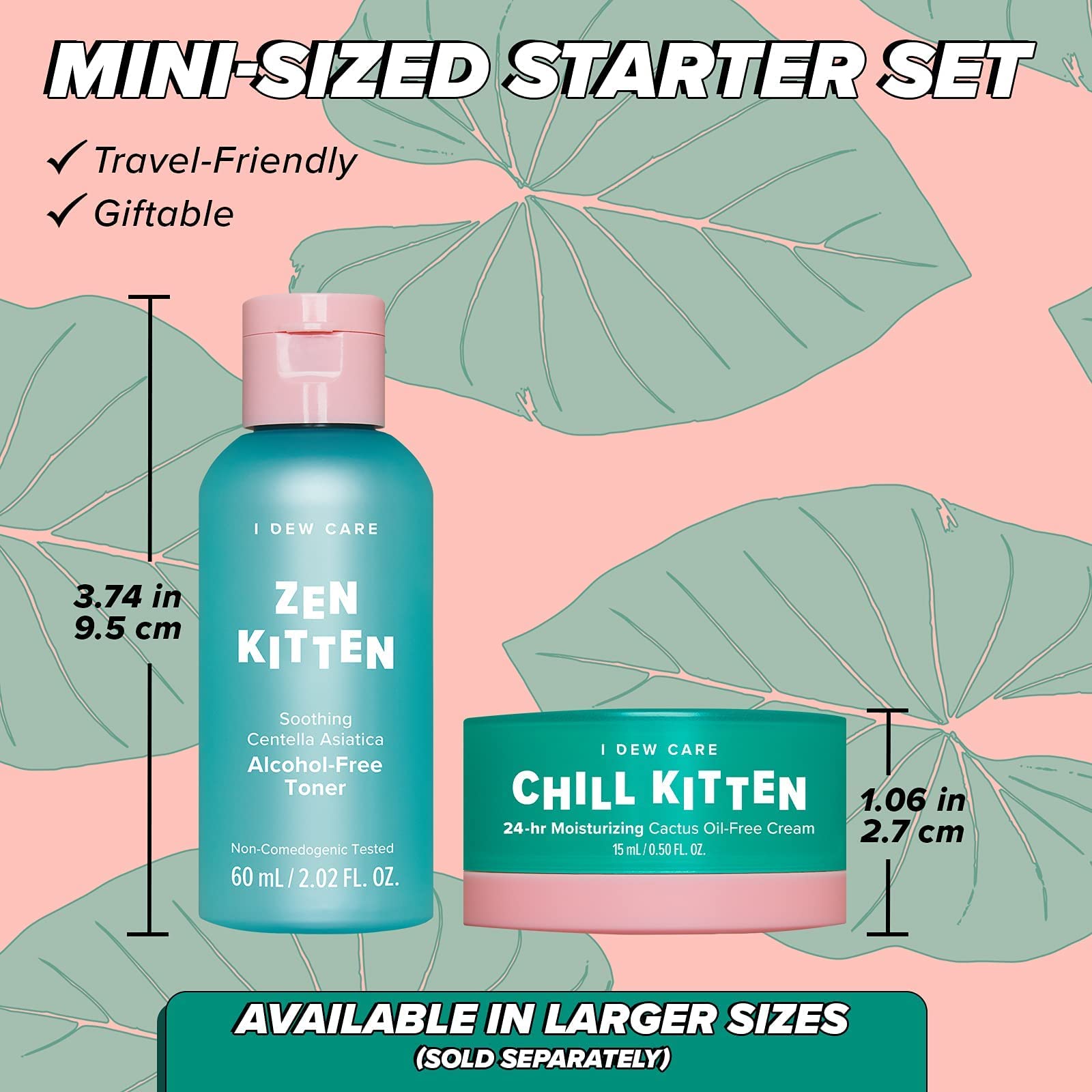I Dew Care Kitten Crush Travel Skincare Set | Centella Asiatica & Aloe Hydration for Blemish-Prone Skin