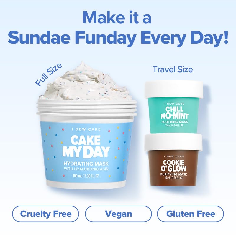 I DEW CARE Sundae Scoop Wash Off Mask Set | Hydrating Skincare for Teens