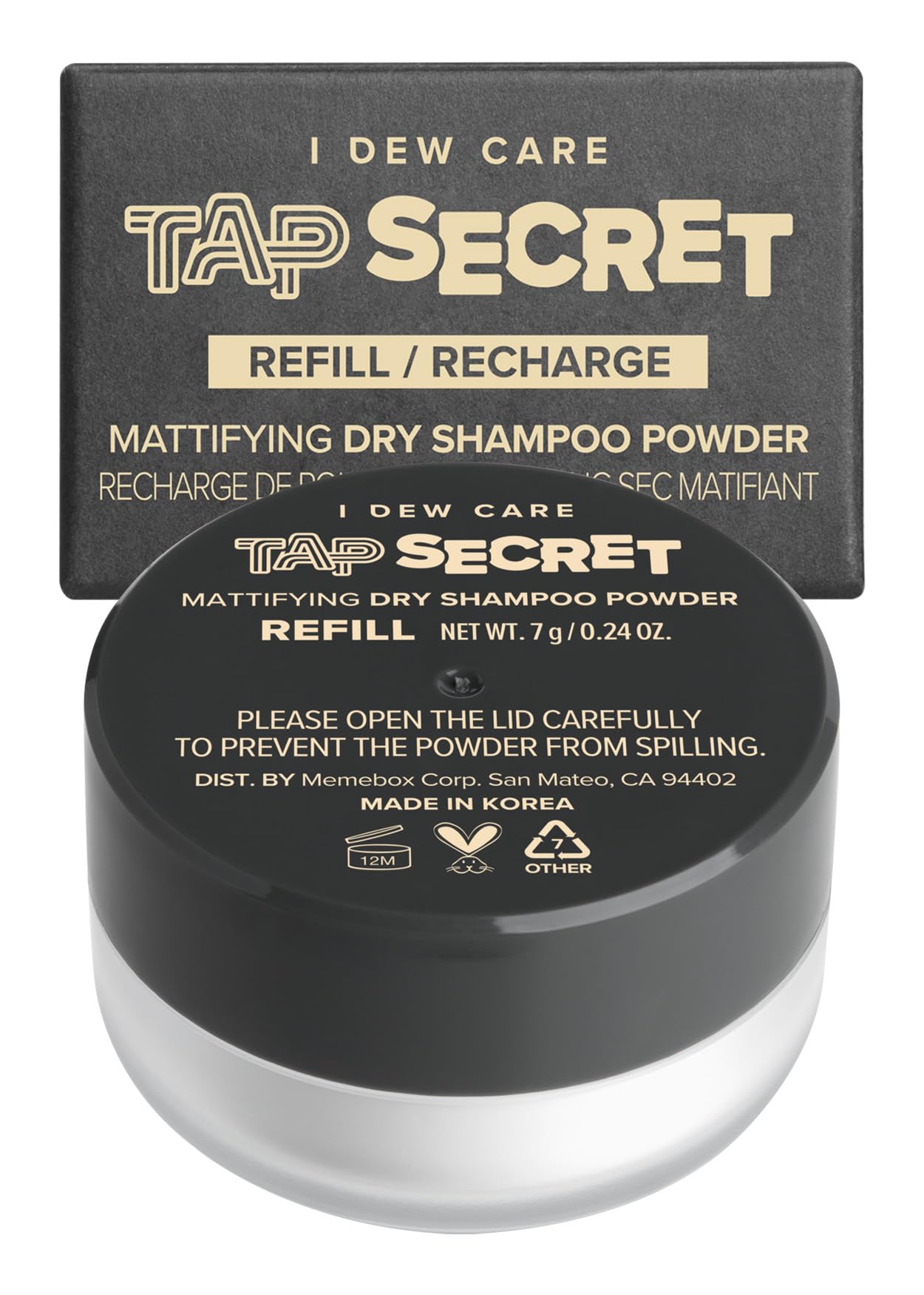 Tap Secret Dry Shampoo Powder Refill with Biotin by I DEW CARE | Travel-Size, Non-Aerosol, Korean Ginseng