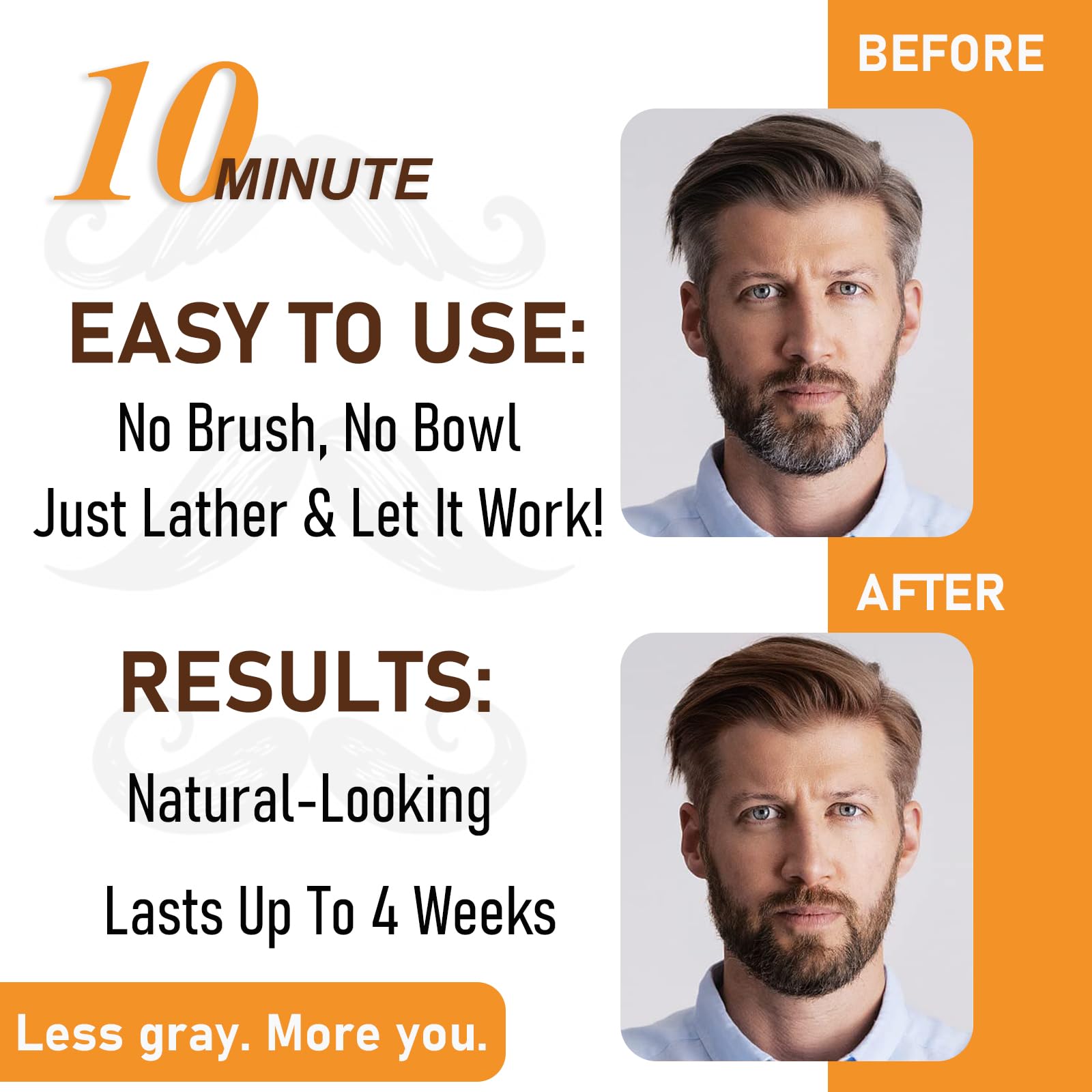 iemokoda Men's Beard & Hair Dye Shampoo - Dark Brown | 3-in-1 Dye, Shampoo & Conditioner | 6.8 oz