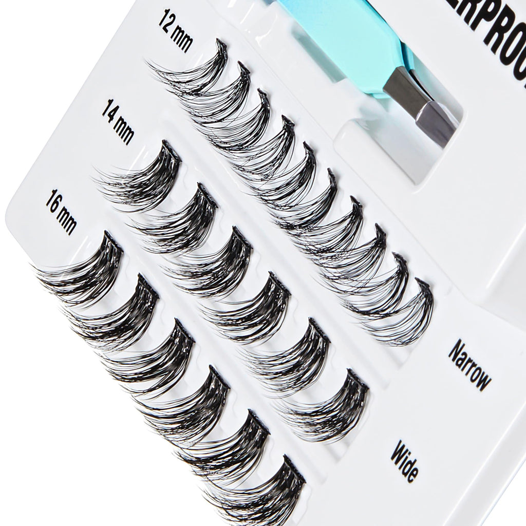 iENVY Press&Go Waterproof Self-Adhesive Lashes — No Glue Needed, 22 Clusters, Reusable with Applicator Kit