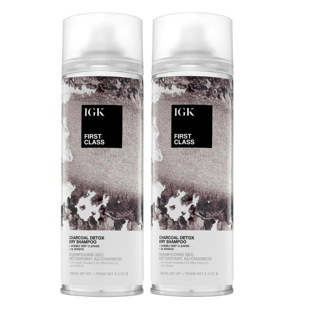 IGK First Class Charcoal Detox Dry Shampoo – Deep Cleansing & Volume (2-Pack)