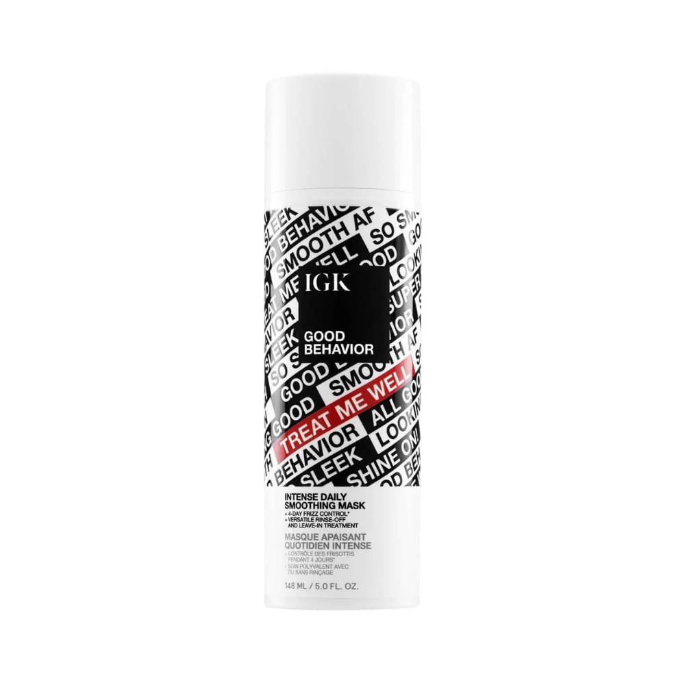 IGK Good Behavior Intense Daily Smoothing Mask – Vegan + Cruelty-Free, 5 Oz