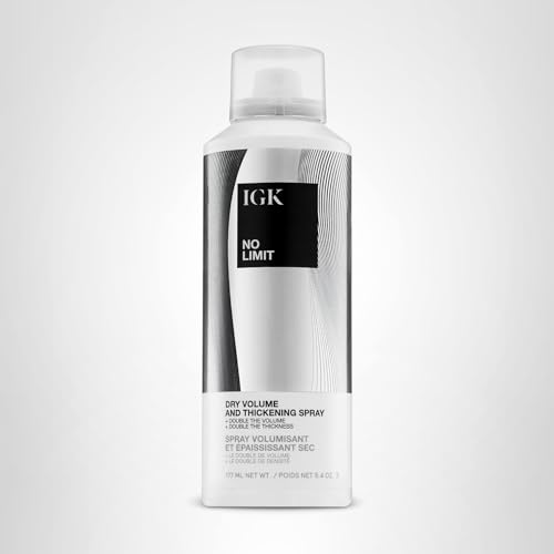 IGK No Limit Dry Volume & Thickening Spray — Buildable, Touchable Hair | Vegan & Cruelty-Free | 5.4 oz