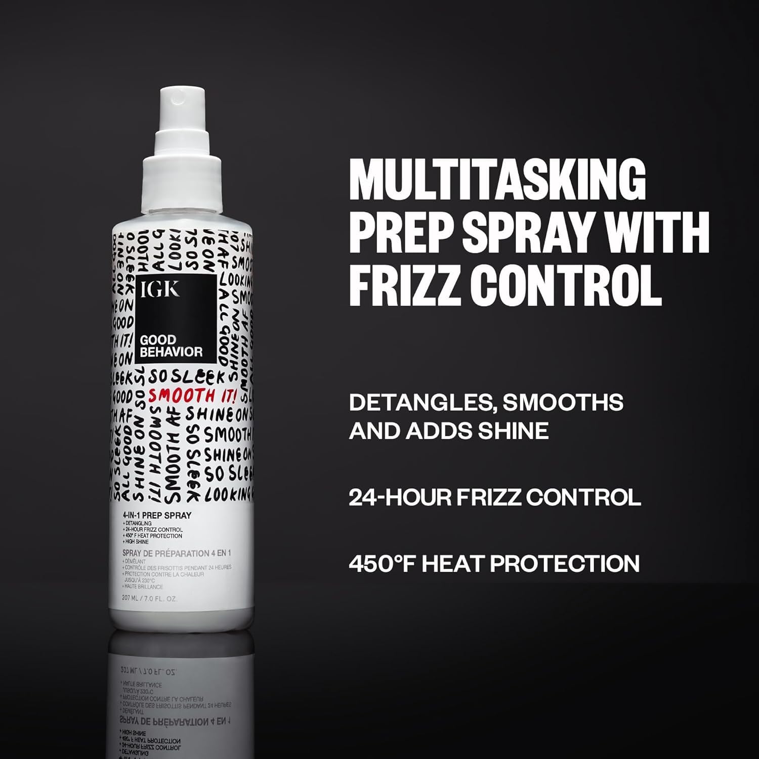 IGK GOOD BEHAVIOR Travel Set – 4-in-1 Prep Spray + Spirulina Protein Smoothing Spray | Frizz Control & Heat Protection