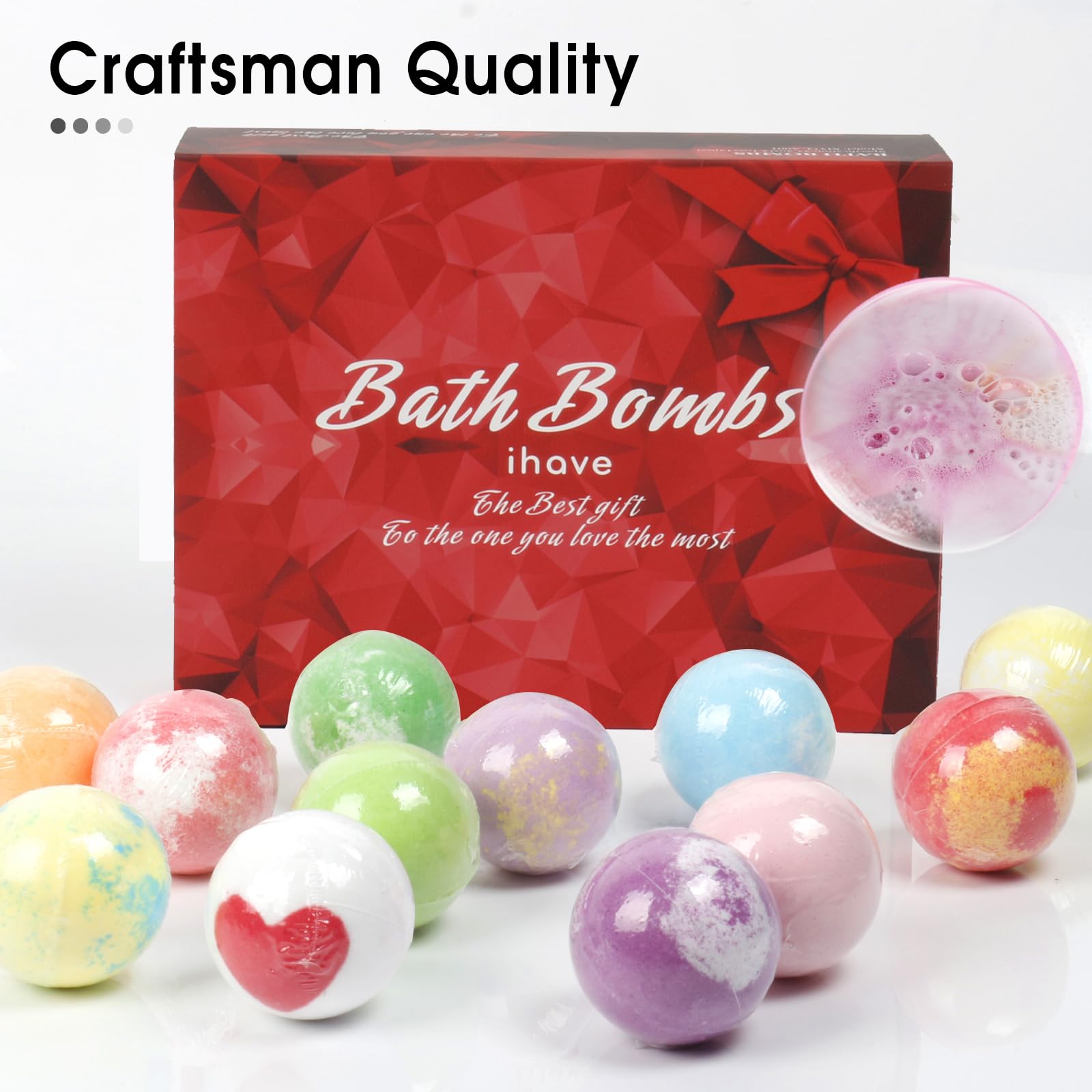 iHave Bath Bomb Gift Set for Kids & Women — 12 Natural Handmade Fragrances