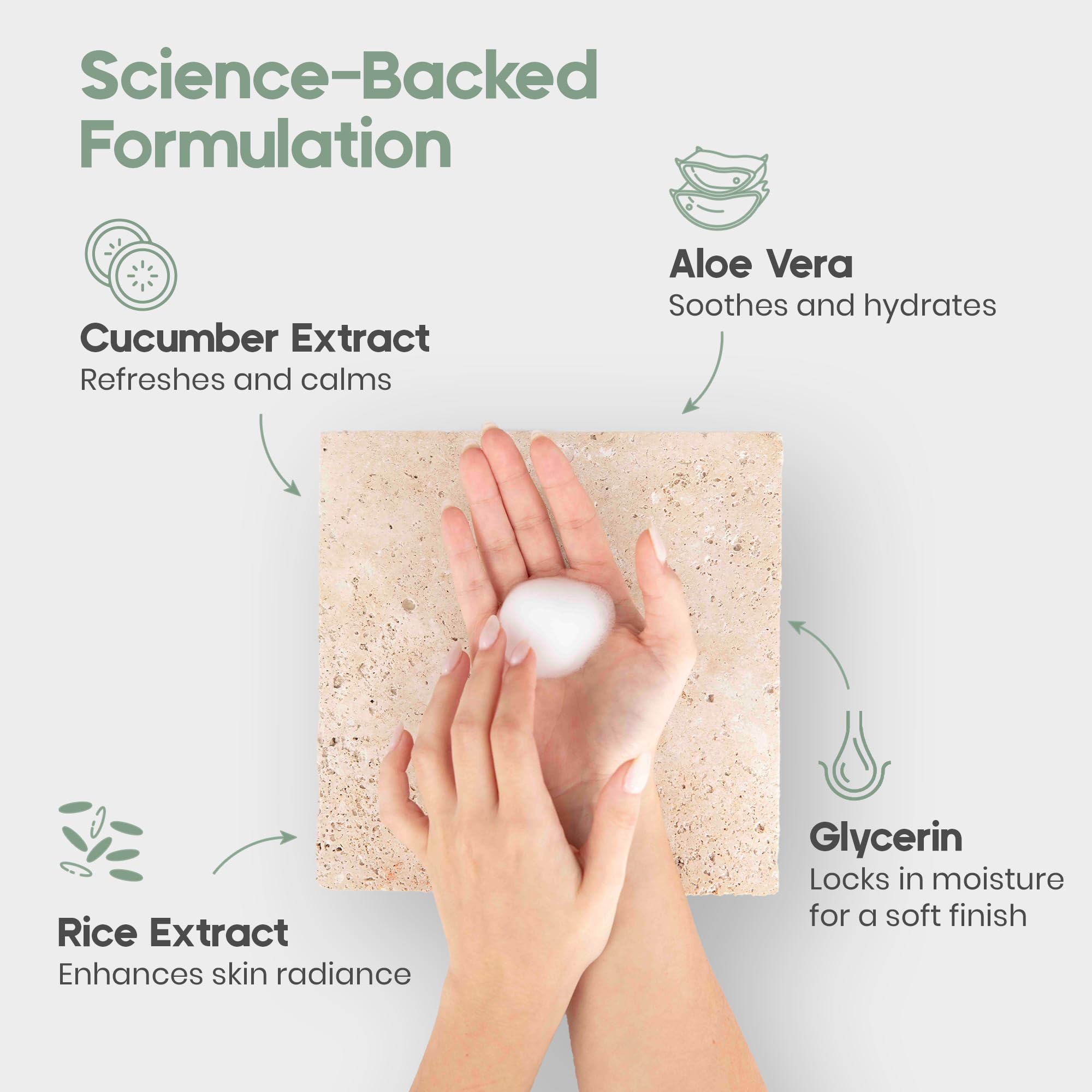 IKI Kirei Foam Cleanser – Gentle Hydrating Face Wash with Aloe Vera & Cucumber for Sensitive Skin