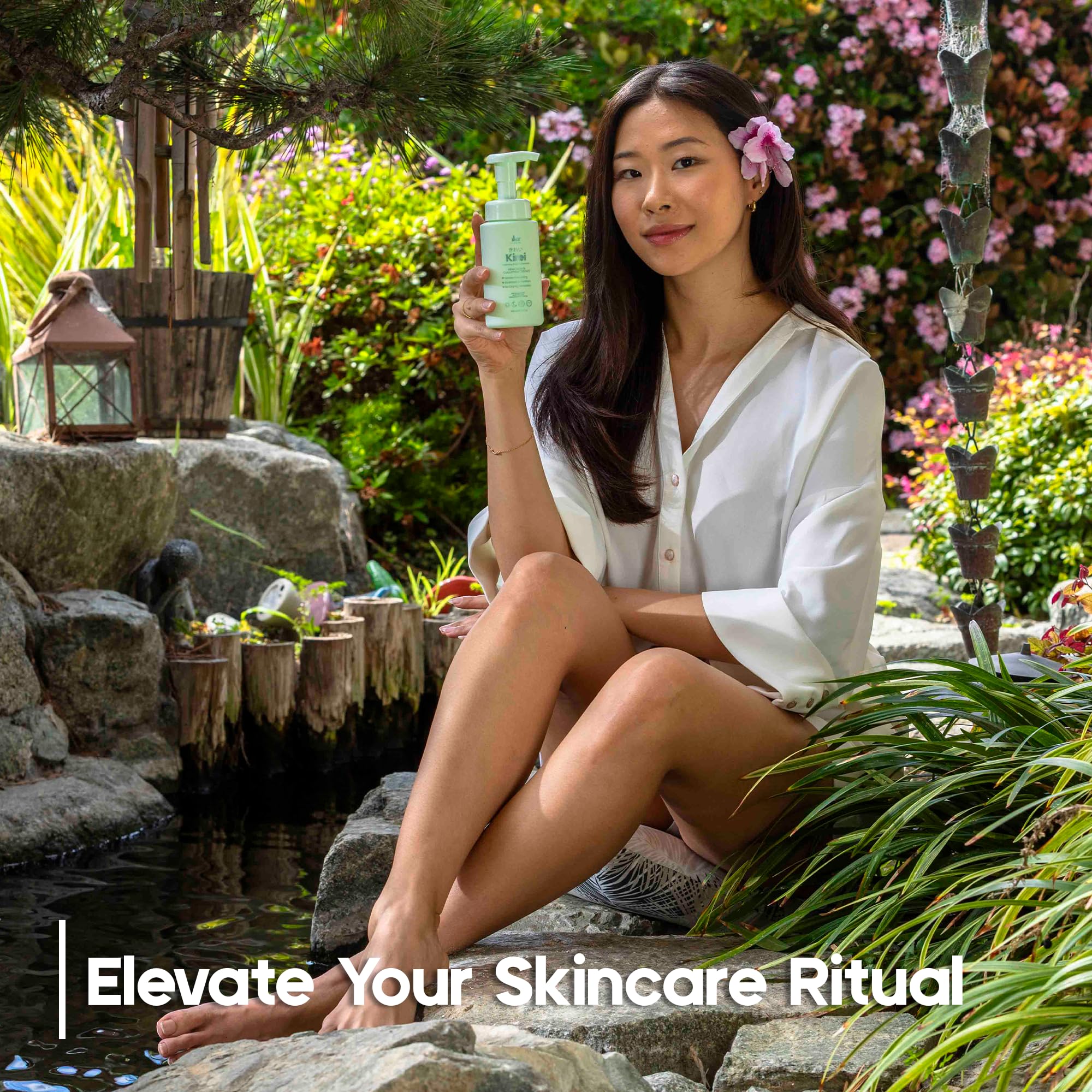IKI Kirei Foam Cleanser – Gentle Hydrating Face Wash with Aloe Vera & Cucumber for Sensitive Skin