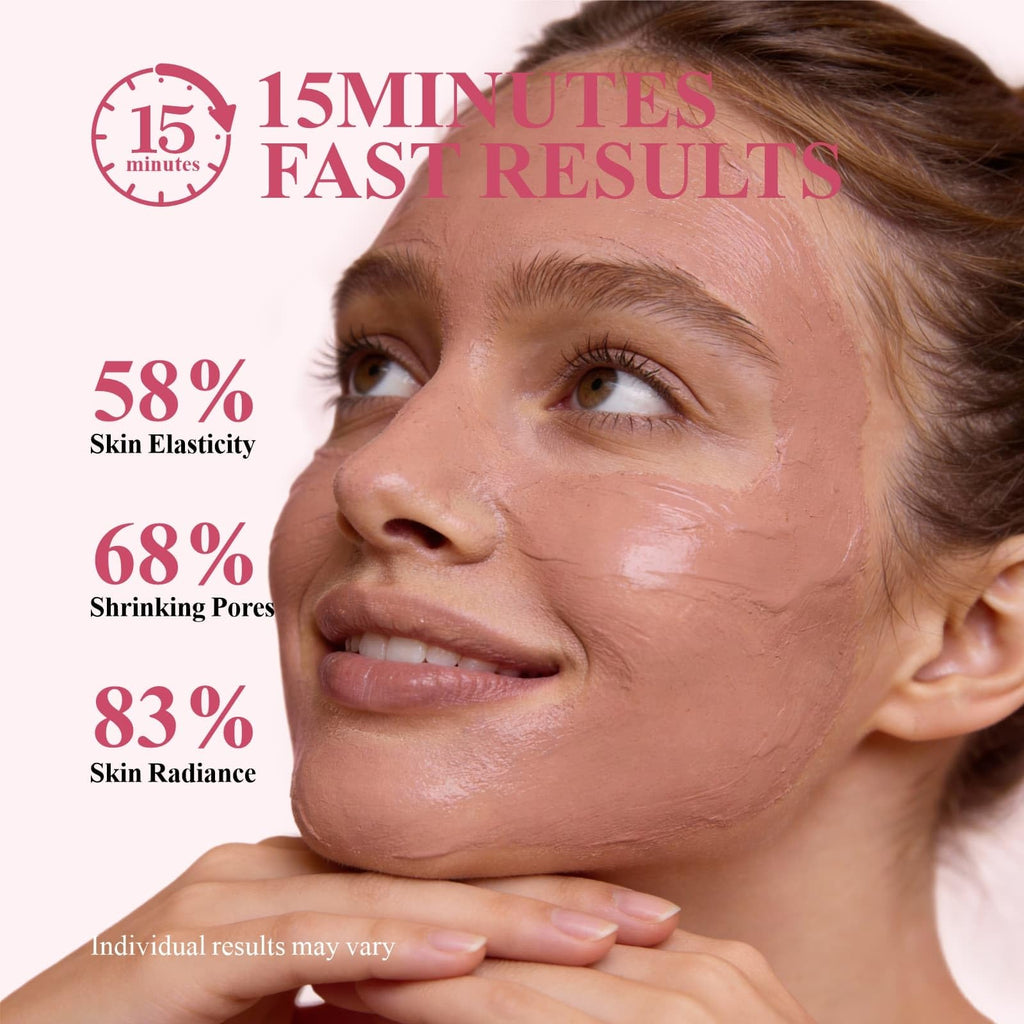 ICIKOL Deep Cleansing Red Clay Mask with Glacial Minerals – 5.3 oz Hydrating Mud Mask + Brush