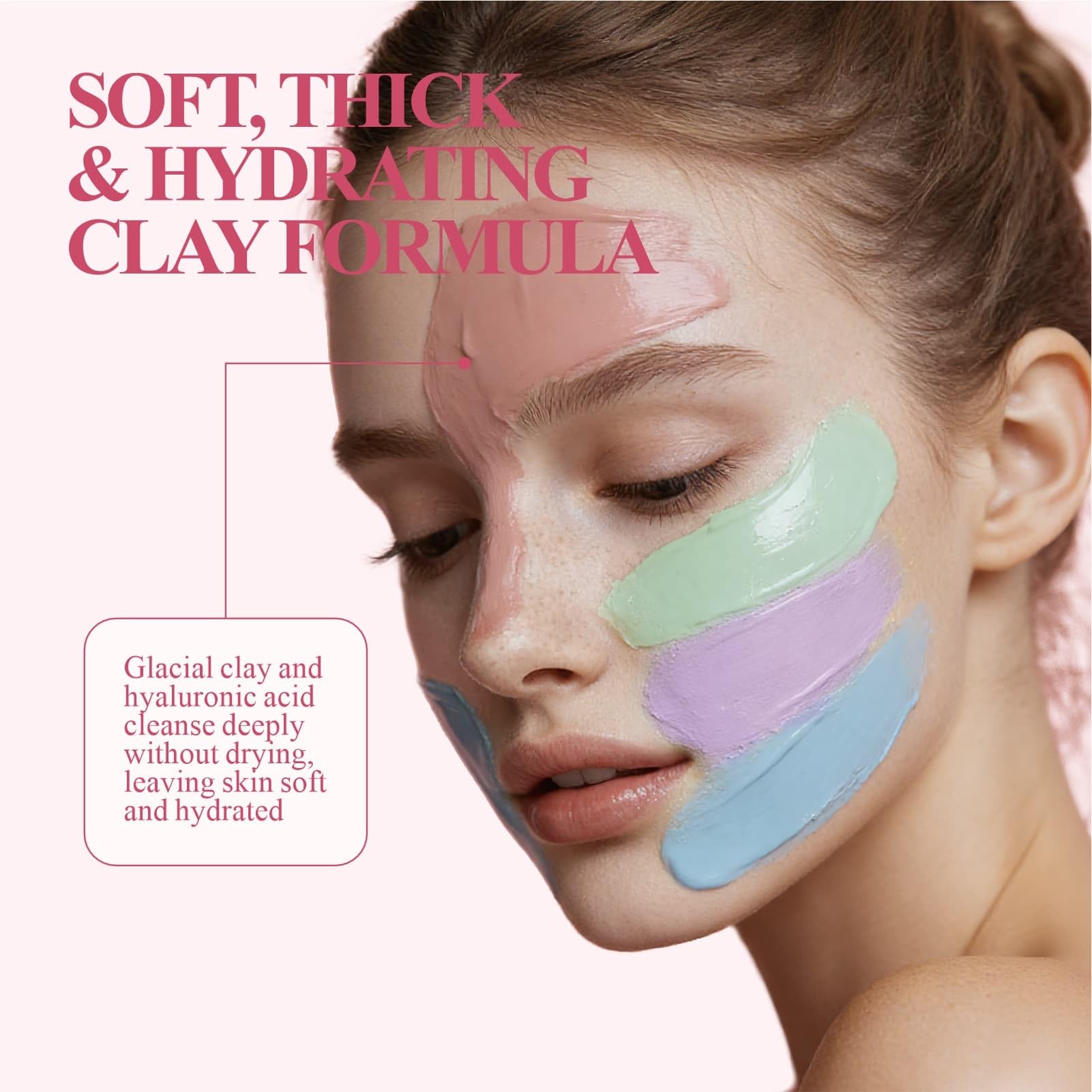 ICIKOL Deep Cleansing Red Clay Mask with Glacial Minerals – 5.3 oz Hydrating Mud Mask + Brush