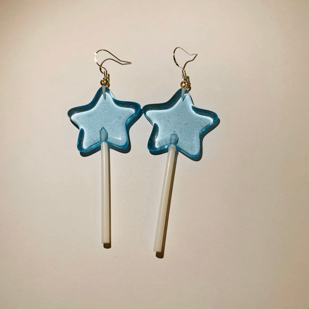 Colourful large Star Wand lollipop earrings
