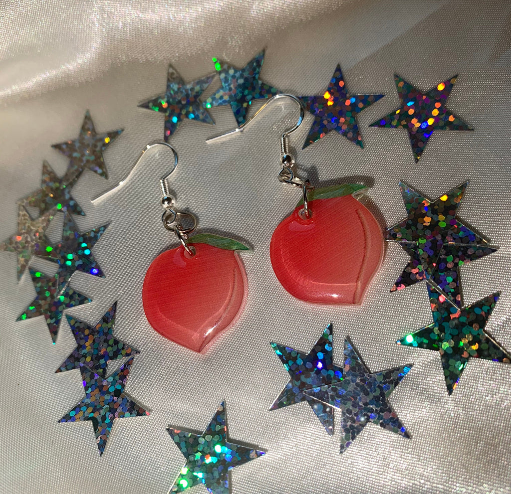 Pink peach earrings