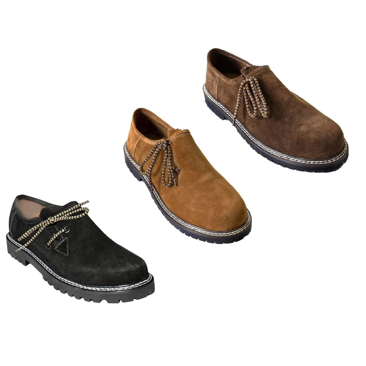 Bavarian Men Suede Leather Shoes Traditional German Style Oktoberfest Shoes