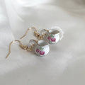 Rose white porcelain rustic tea coffee pot jug gold earrings