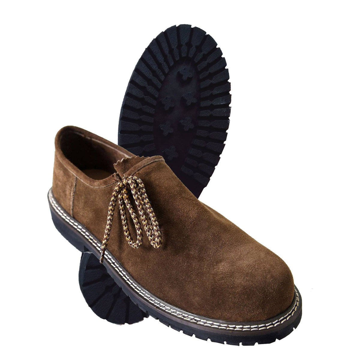 Bavarian Men Suede Leather Shoes Traditional German Style Oktoberfest Shoes